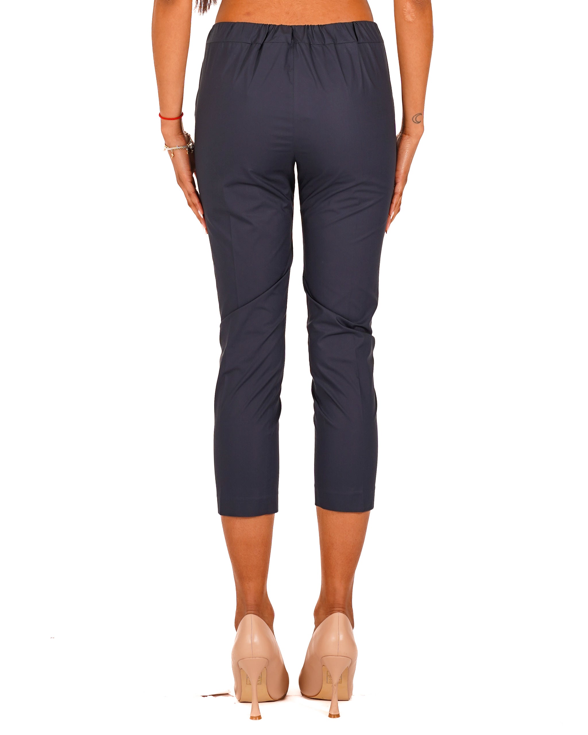 Pantaloni slim fit in tessuto di cotone con tasche ed elastico sul retro - Judas