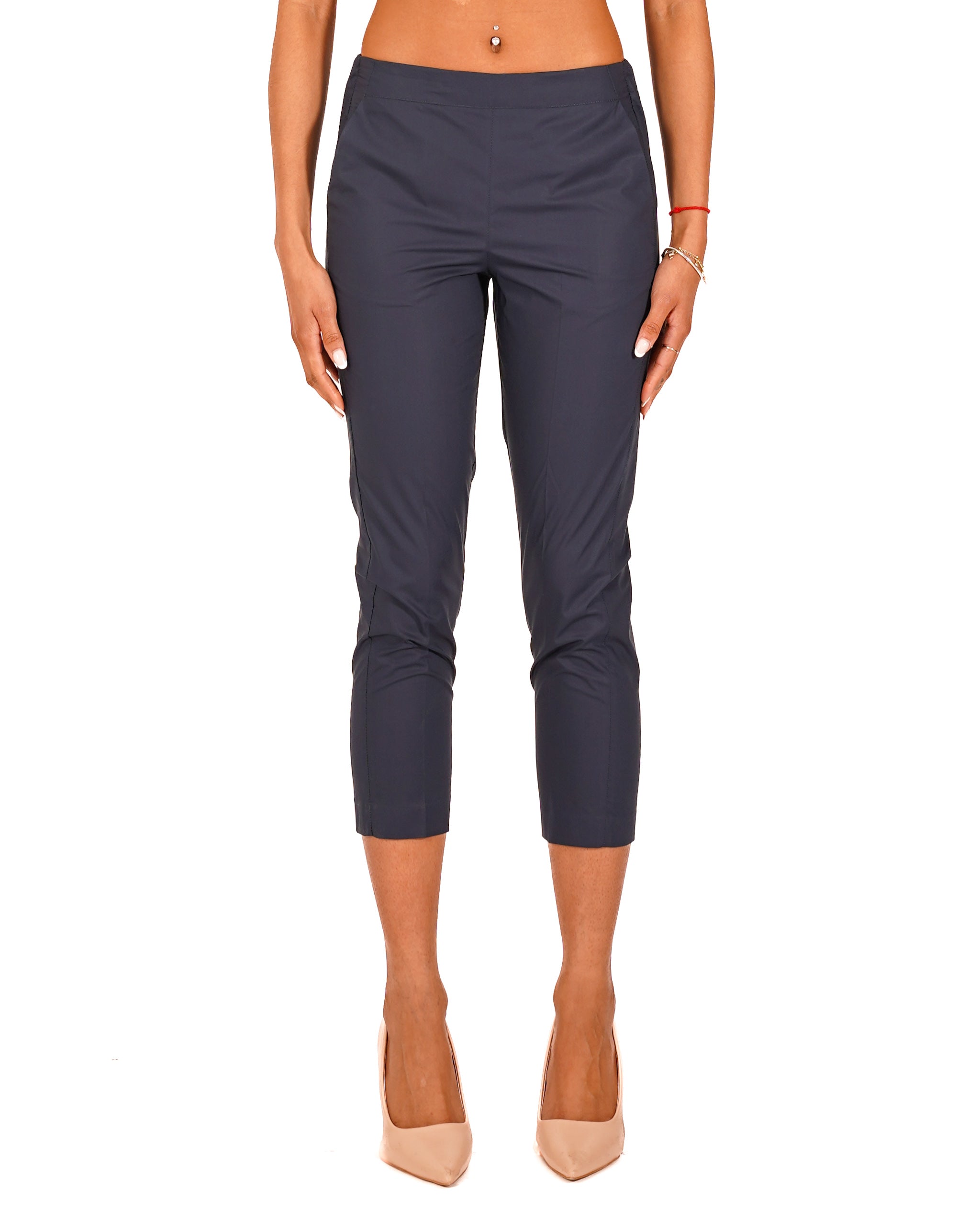 Pantaloni slim fit in tessuto di cotone con tasche ed elastico sul retro - Judas