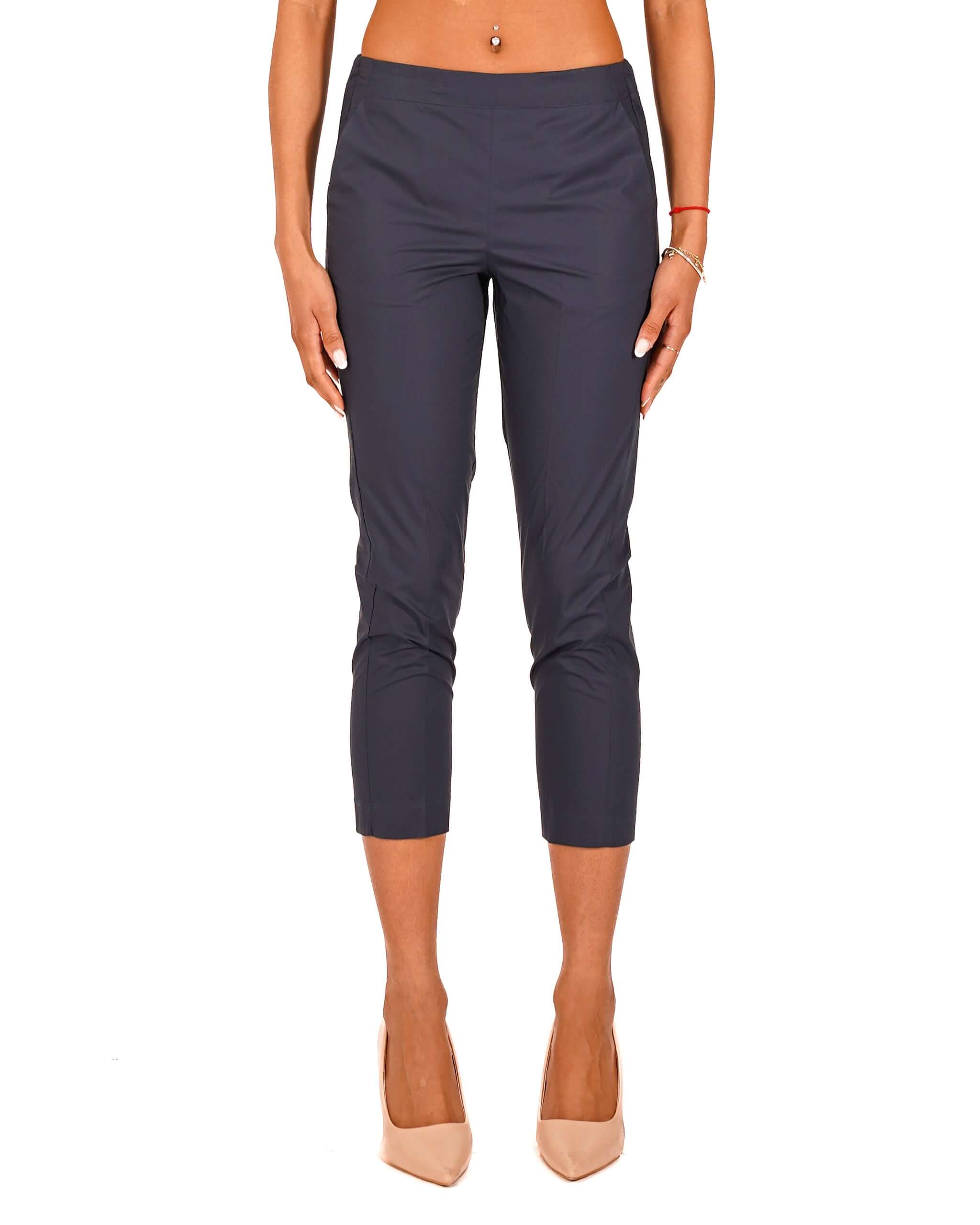 Pantaloni slim fit in tessuto di cotone con tasche ed elastico sul retro - Judas