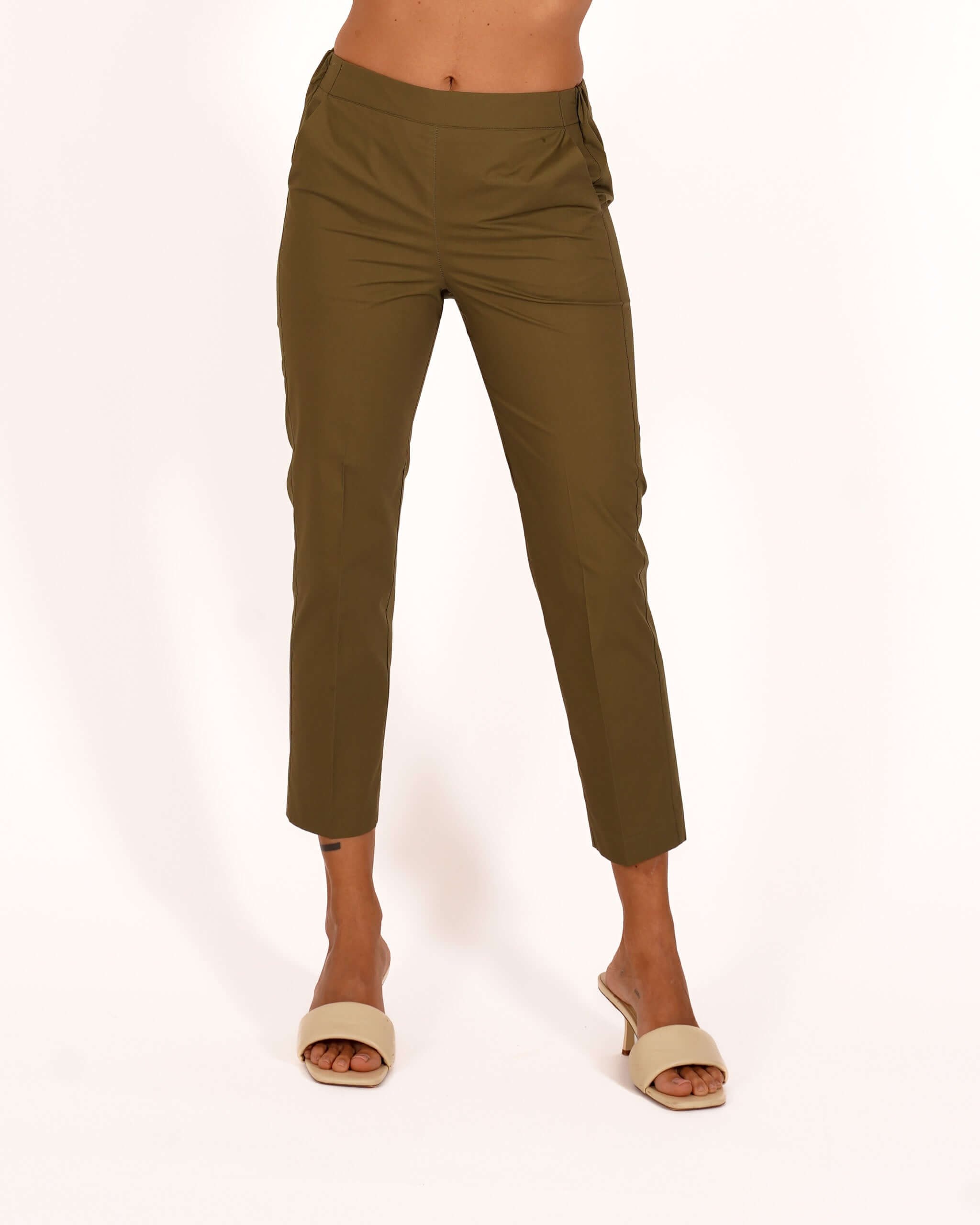 Pantaloni slim fit in tessuto di cotone con tasche ed elastico sul retro - Judas