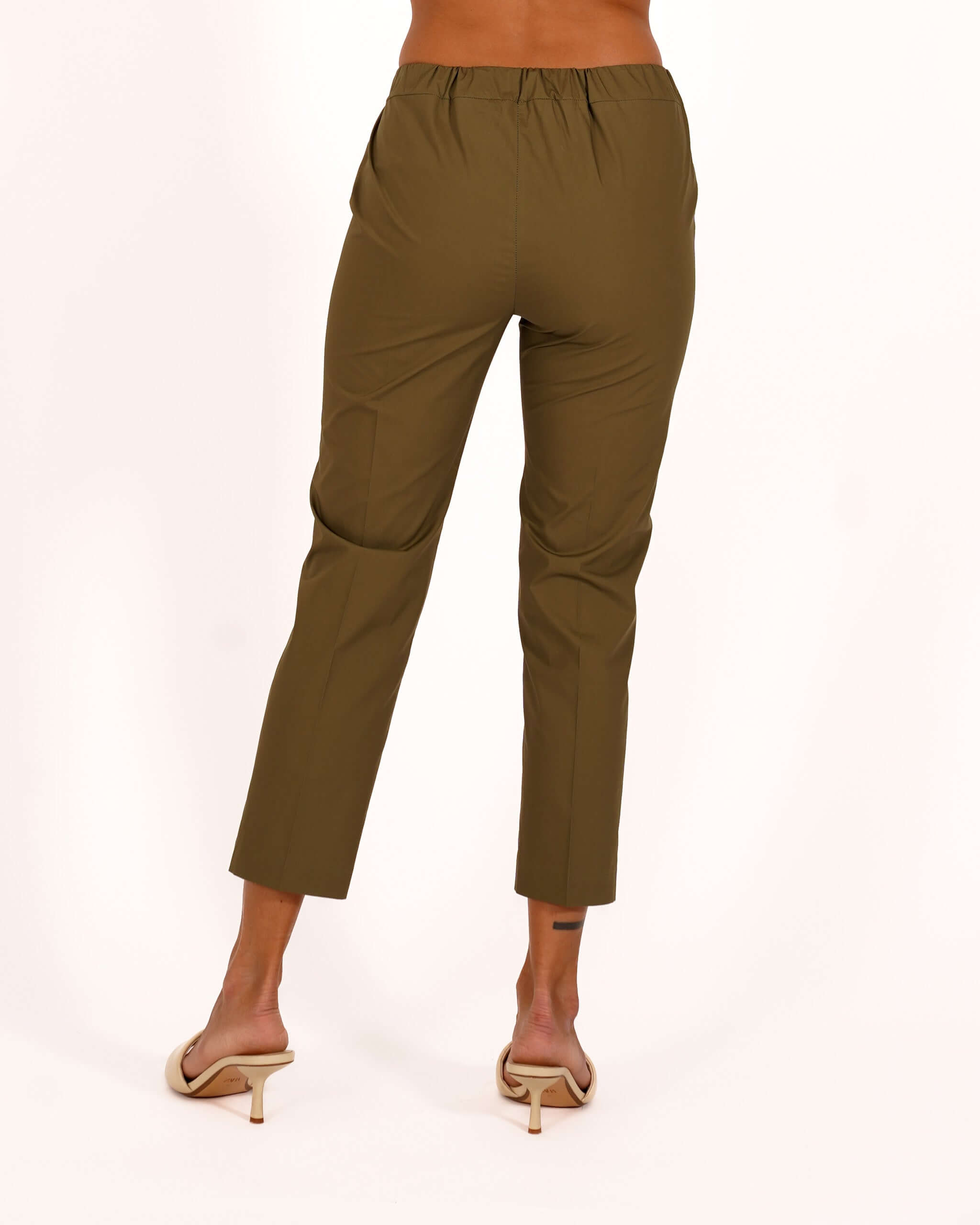 Pantaloni slim fit in tessuto di cotone con tasche ed elastico sul retro - Judas