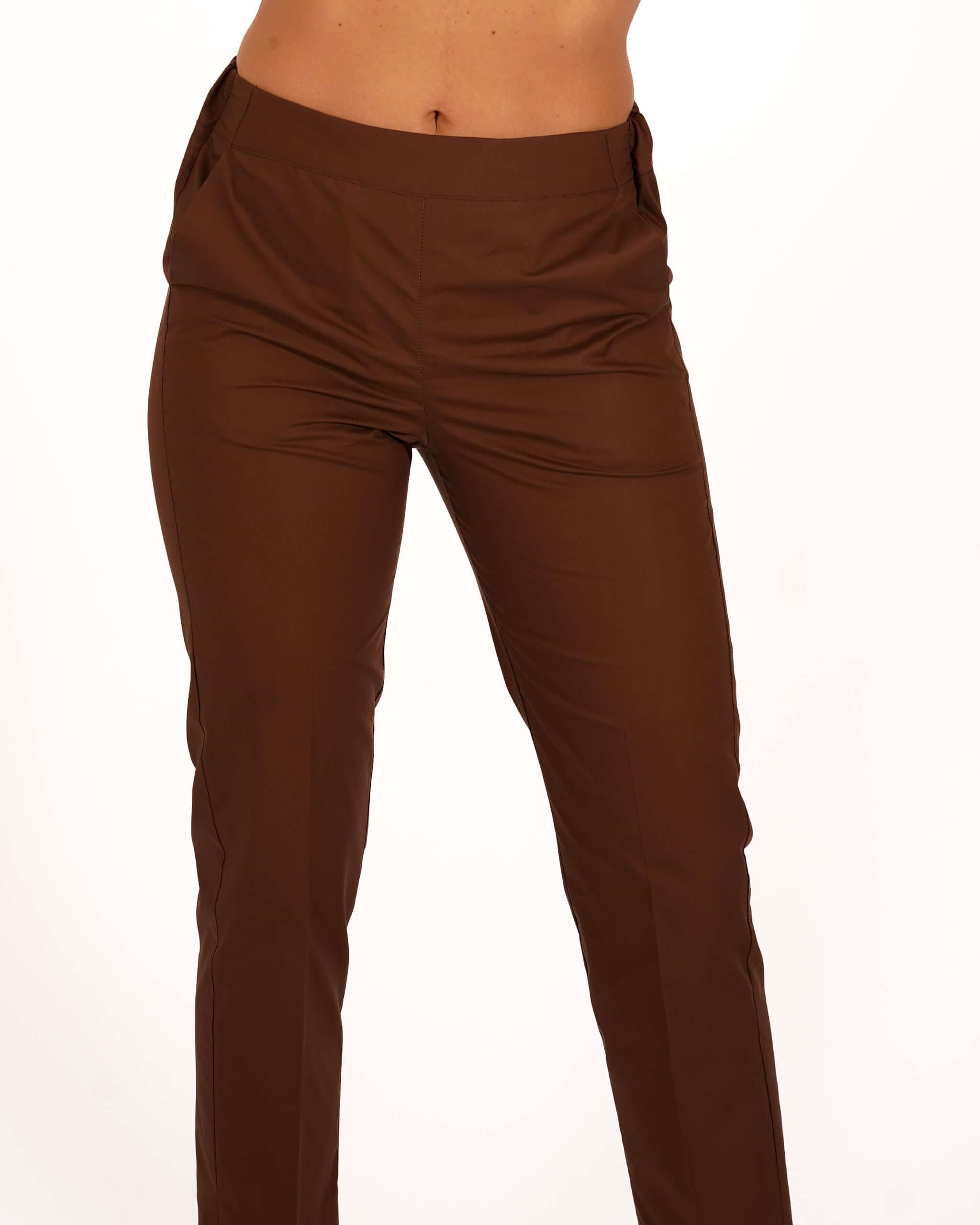 Pantaloni slim fit in tessuto di cotone con tasche ed elastico sul retro - Judas