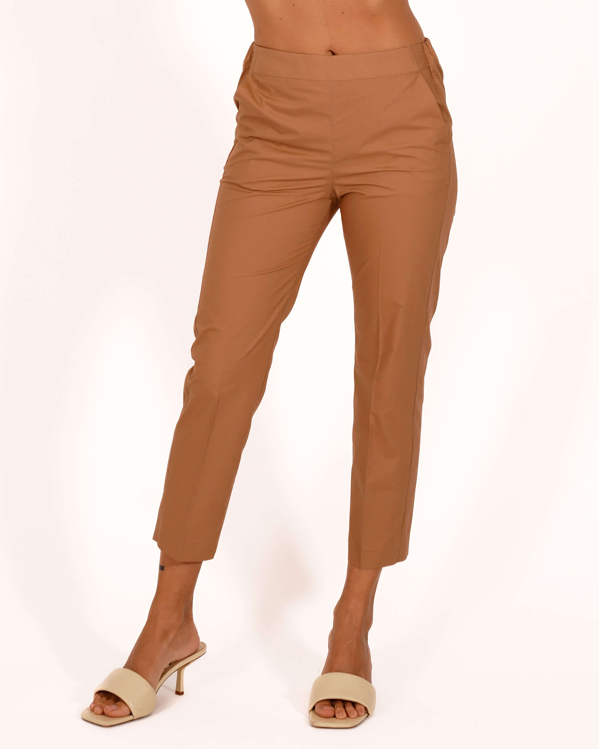 Pantaloni slim fit in tessuto di cotone con tasche ed elastico sul retro - Judas