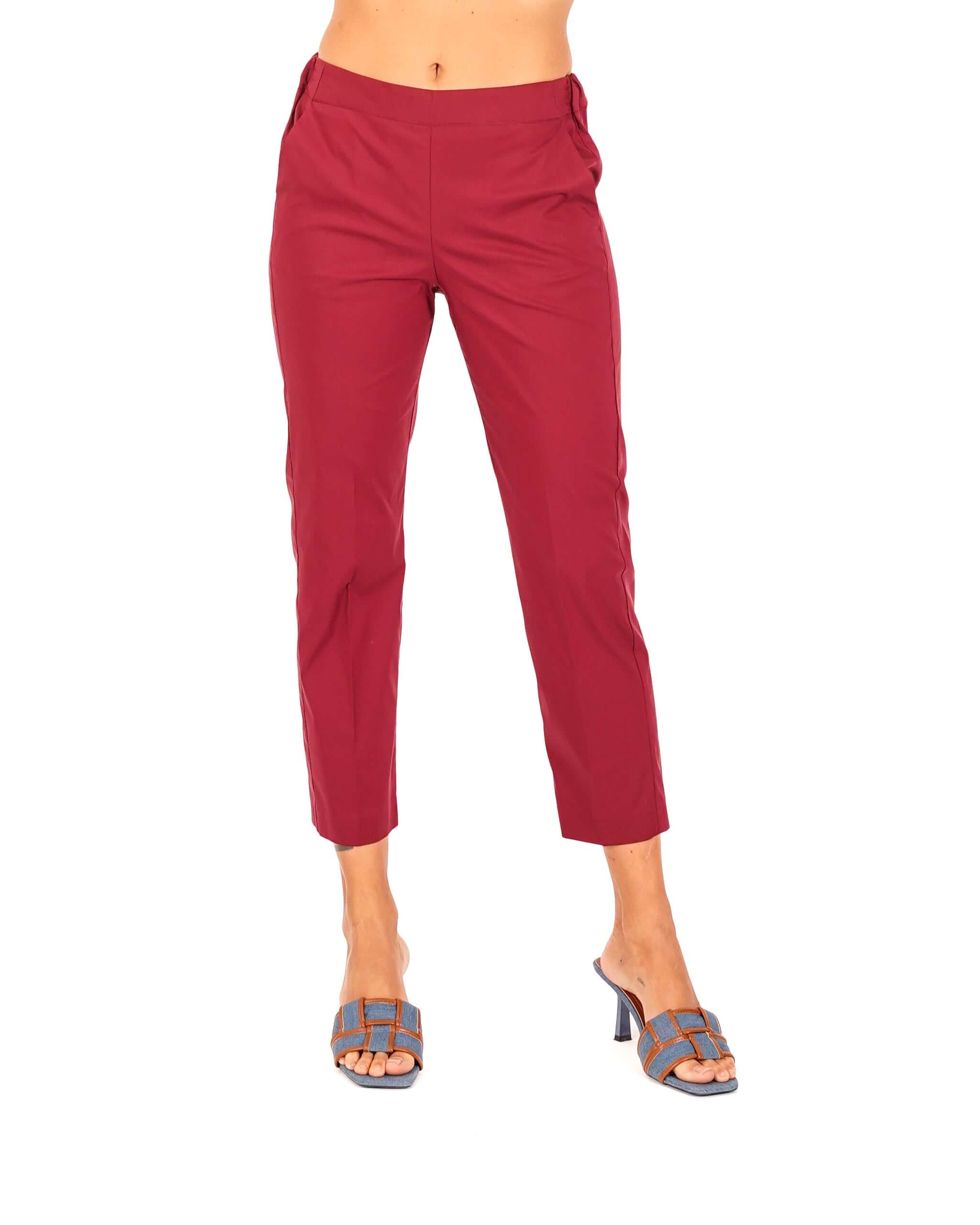 Pantaloni slim fit in tessuto di cotone con tasche ed elastico sul retro - Judas