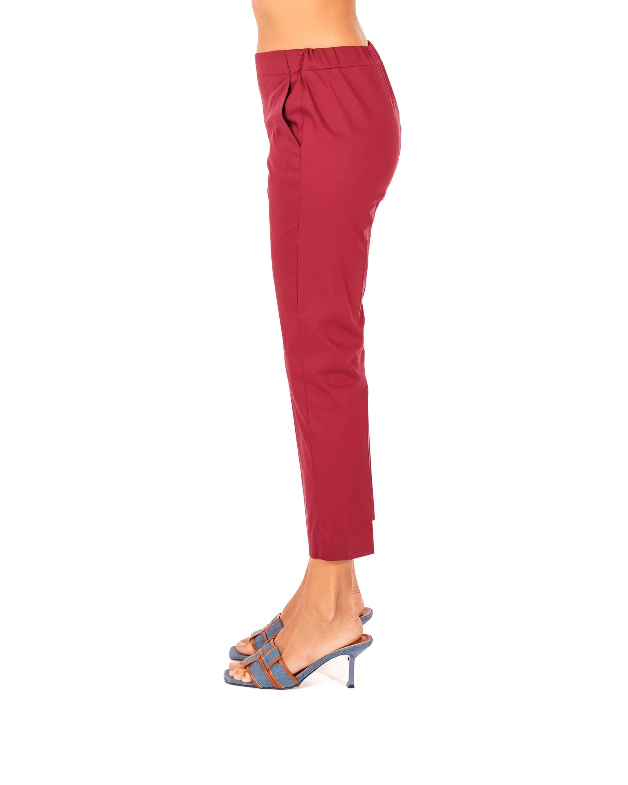 Pantaloni slim fit in tessuto di cotone con tasche ed elastico sul retro - Judas