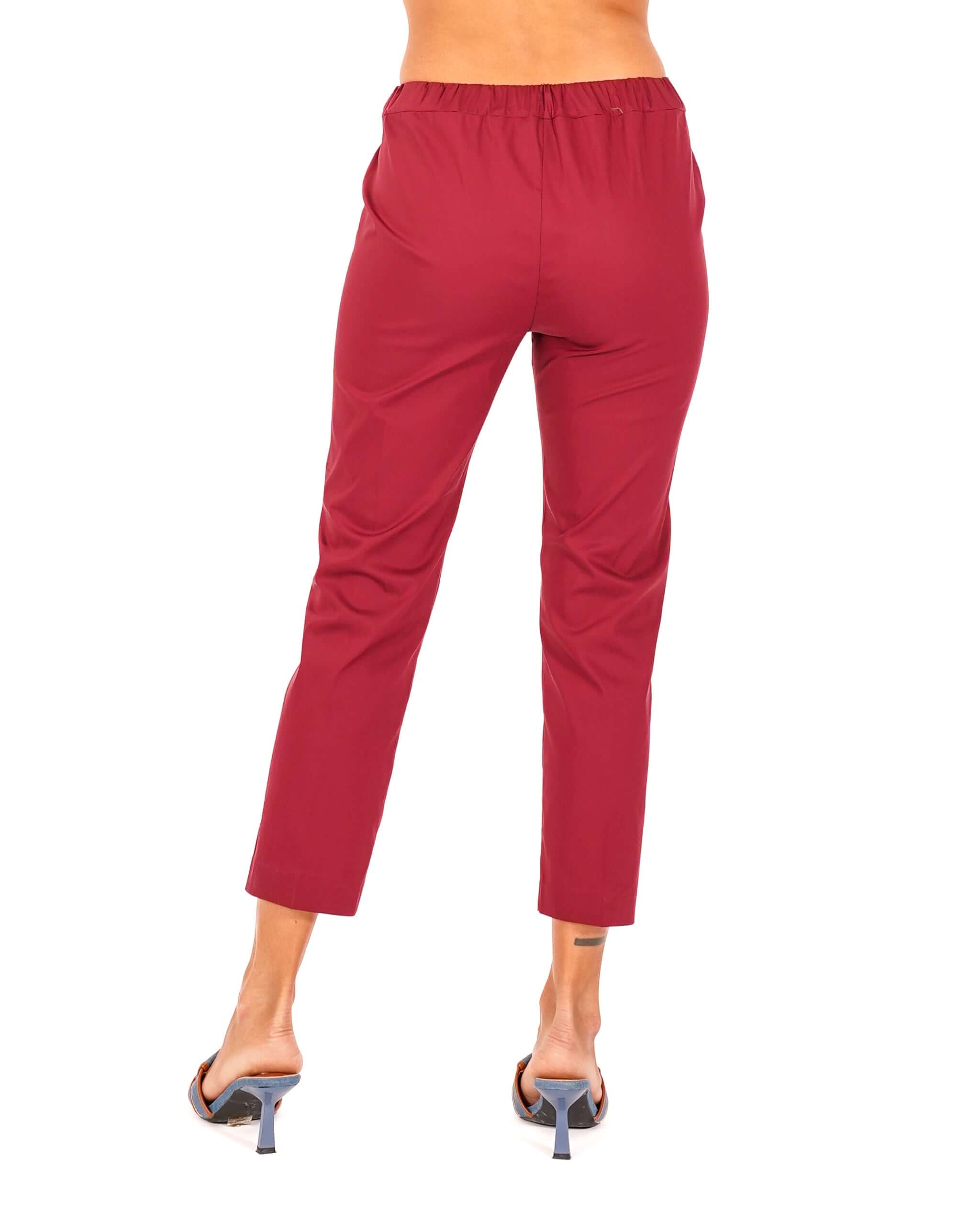 Pantaloni slim fit in tessuto di cotone con tasche ed elastico sul retro - Judas