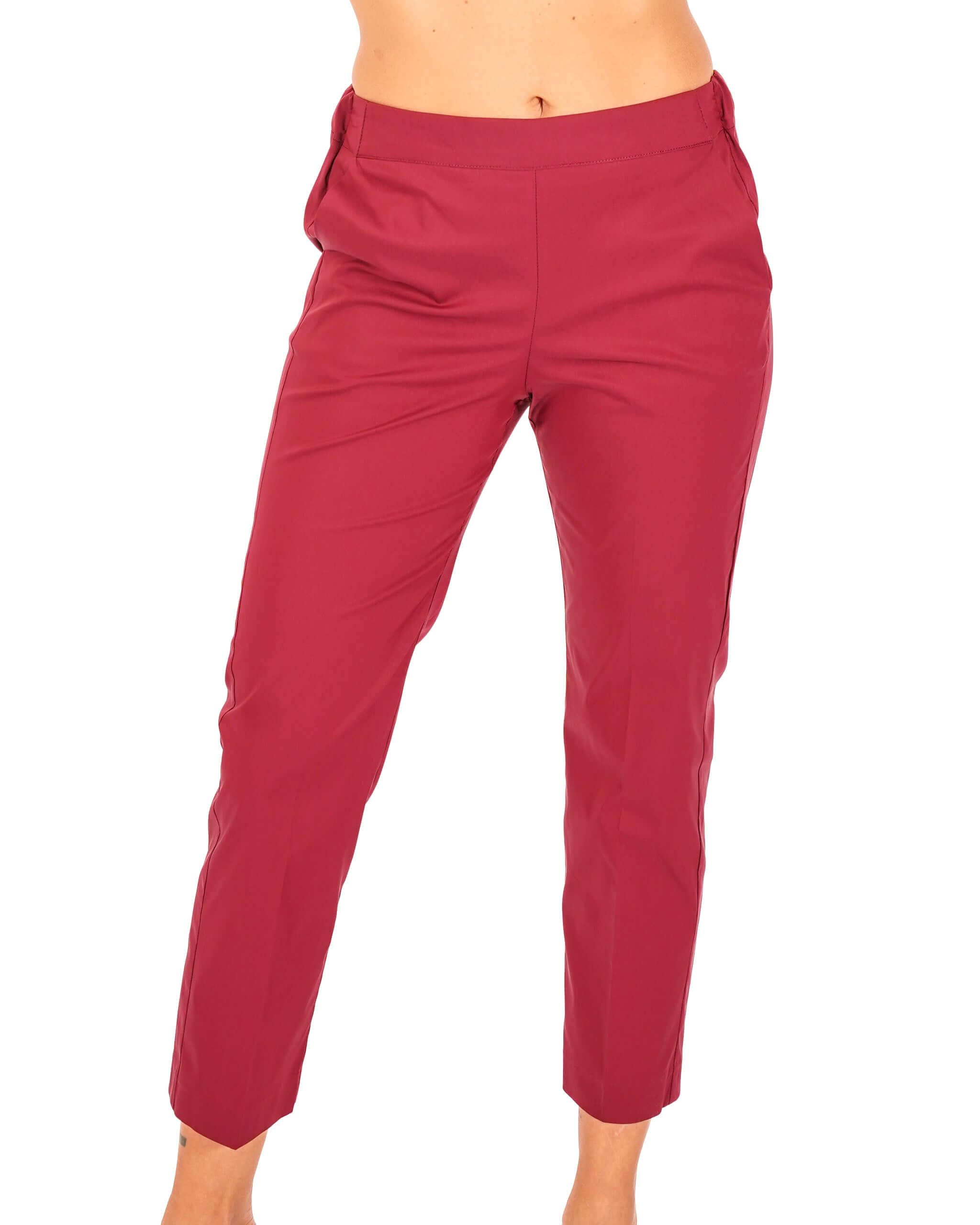 Pantaloni slim fit in tessuto di cotone con tasche ed elastico sul retro - Judas