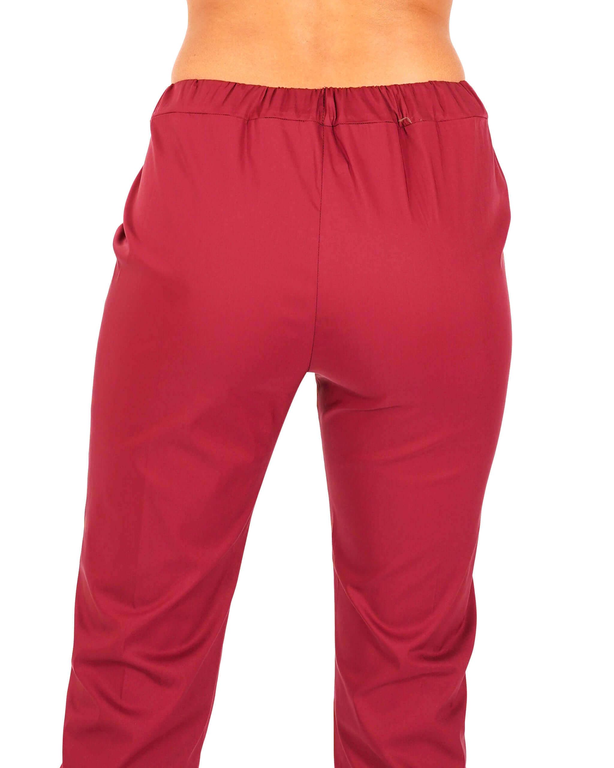 Pantaloni slim fit in tessuto di cotone con tasche ed elastico sul retro - Judas