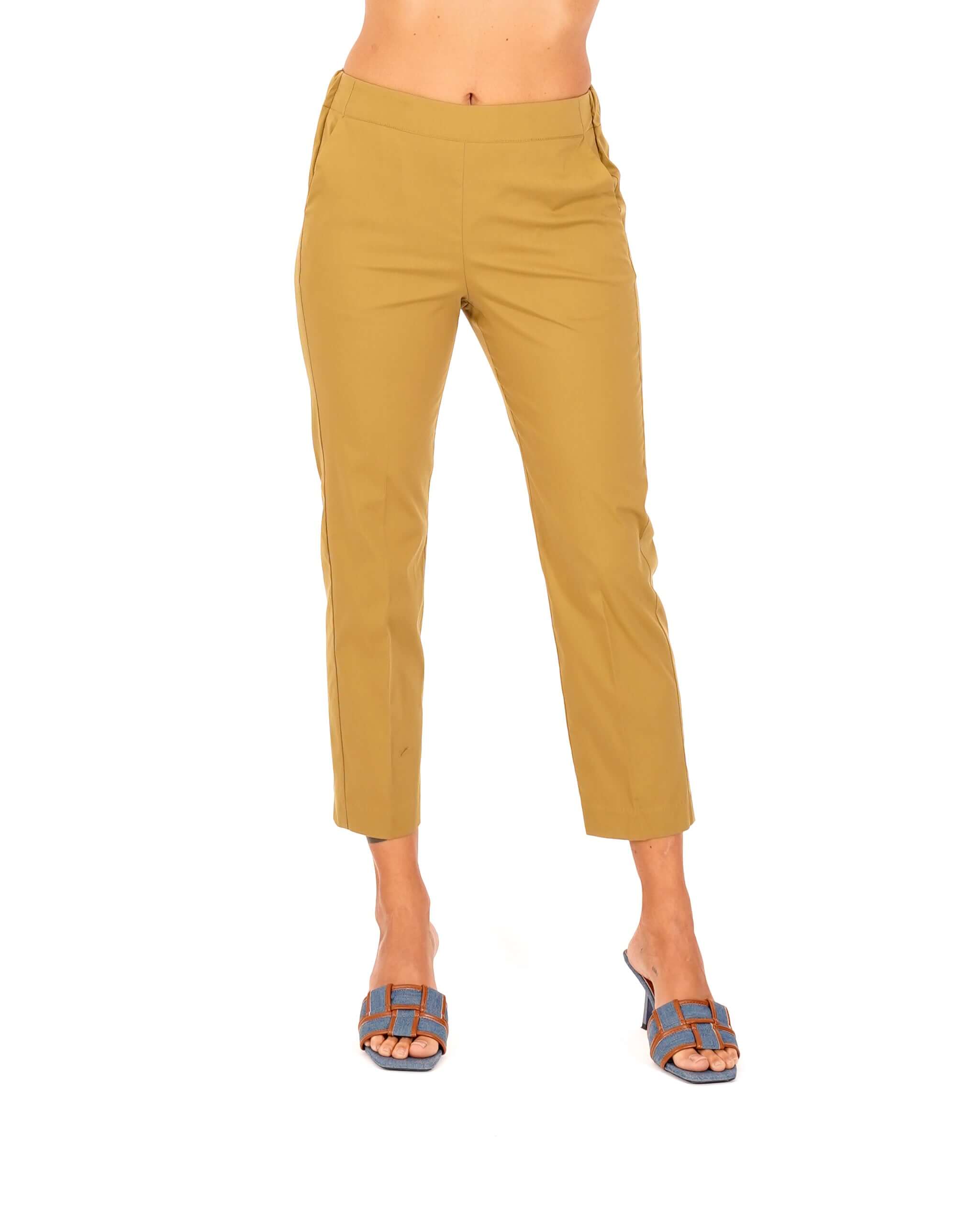 Pantaloni slim fit in tessuto di cotone con tasche ed elastico sul retro - Judas