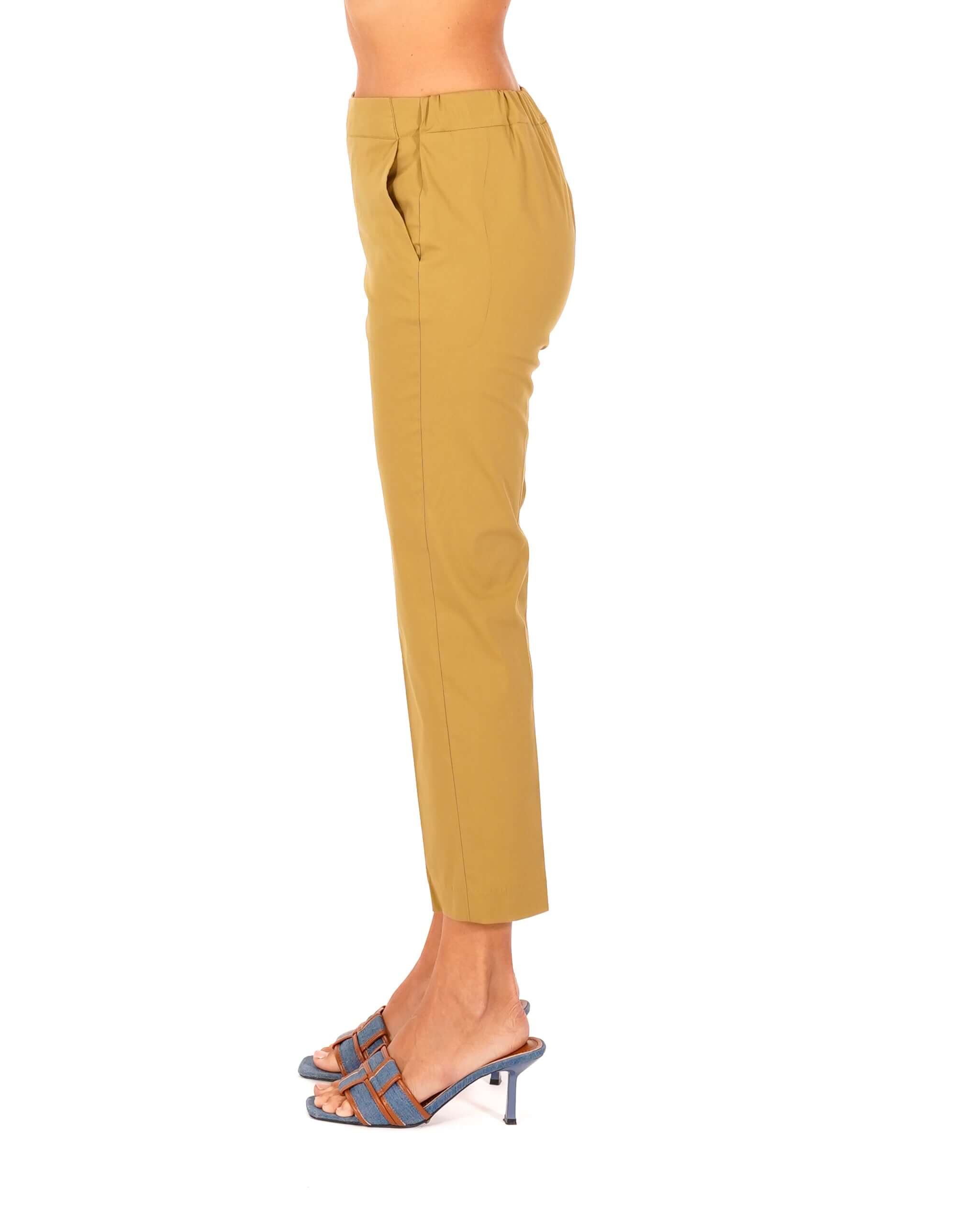 Pantaloni slim fit in tessuto di cotone con tasche ed elastico sul retro - Judas