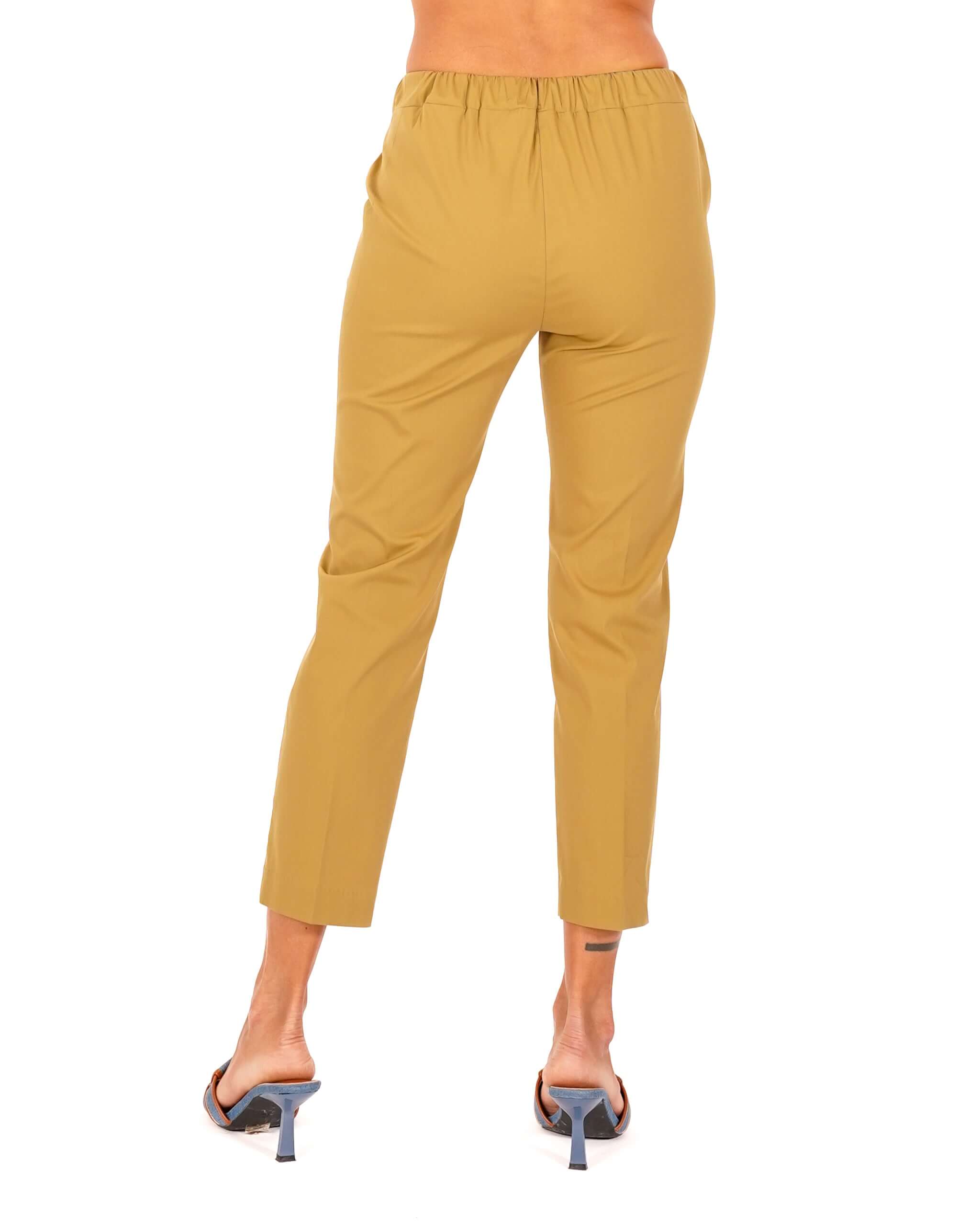 Pantaloni slim fit in tessuto di cotone con tasche ed elastico sul retro - Judas