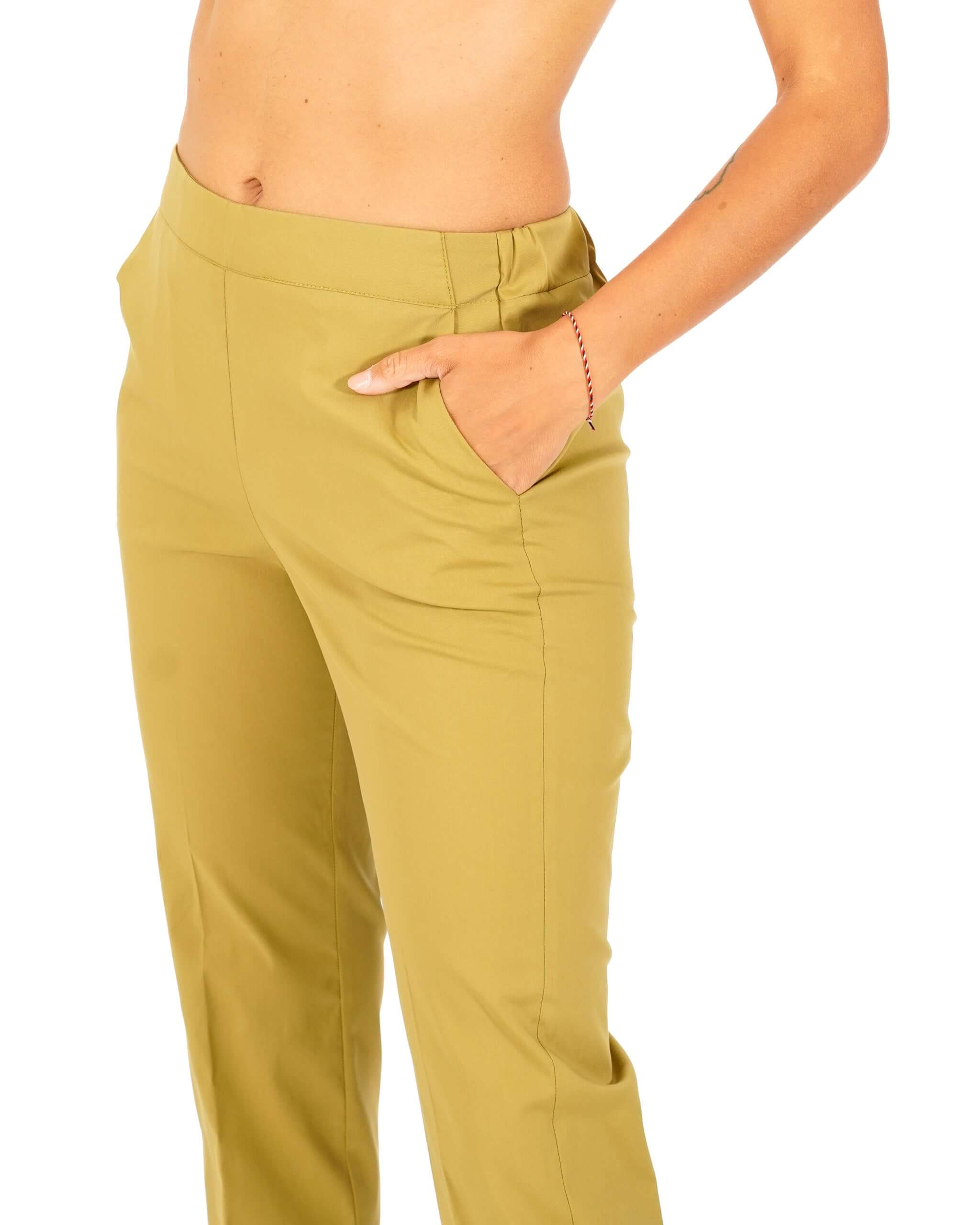 Pantaloni slim fit in tessuto di cotone con tasche ed elastico sul retro - Judas