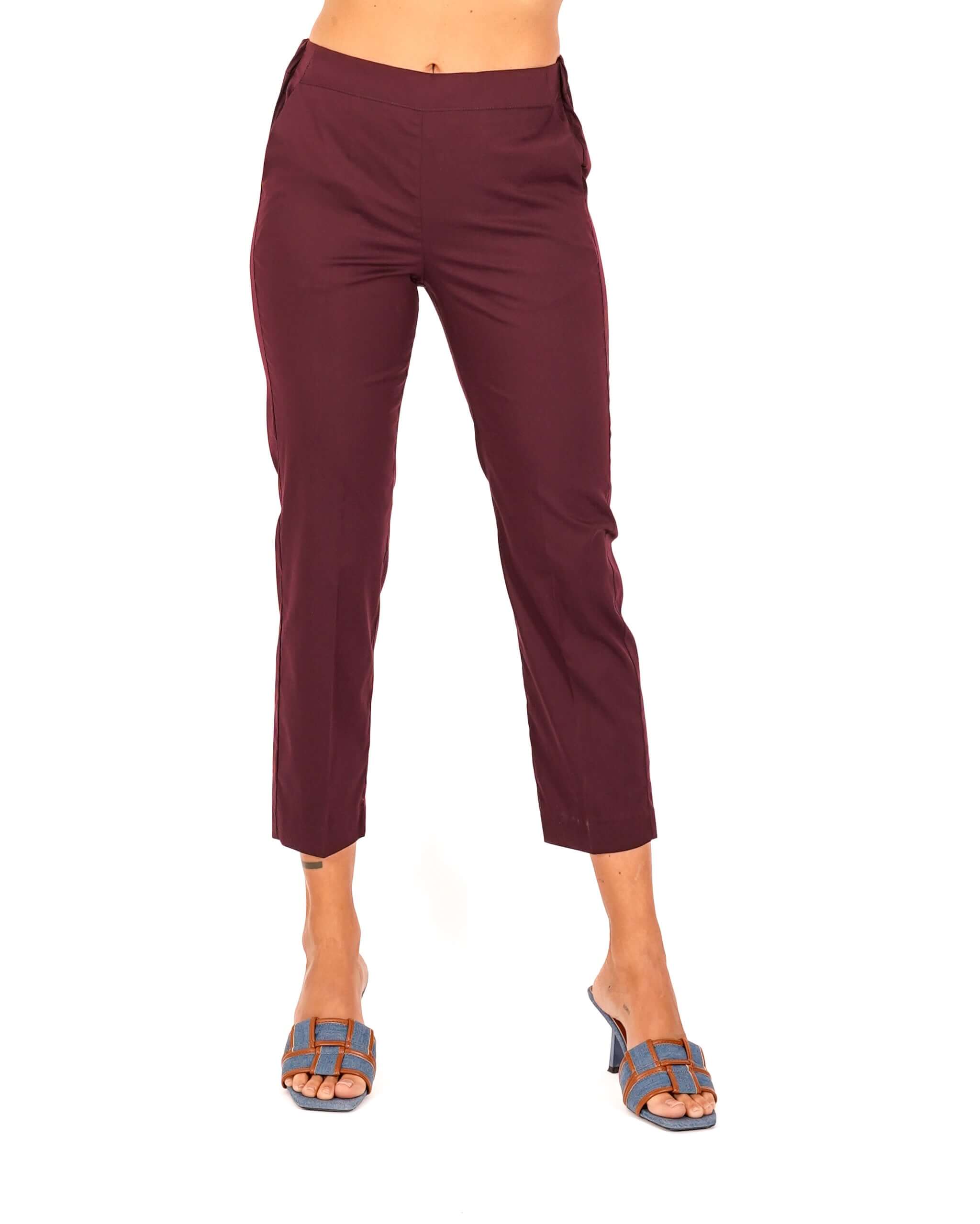 Pantaloni slim fit in tessuto di cotone con tasche ed elastico sul retro - Judas
