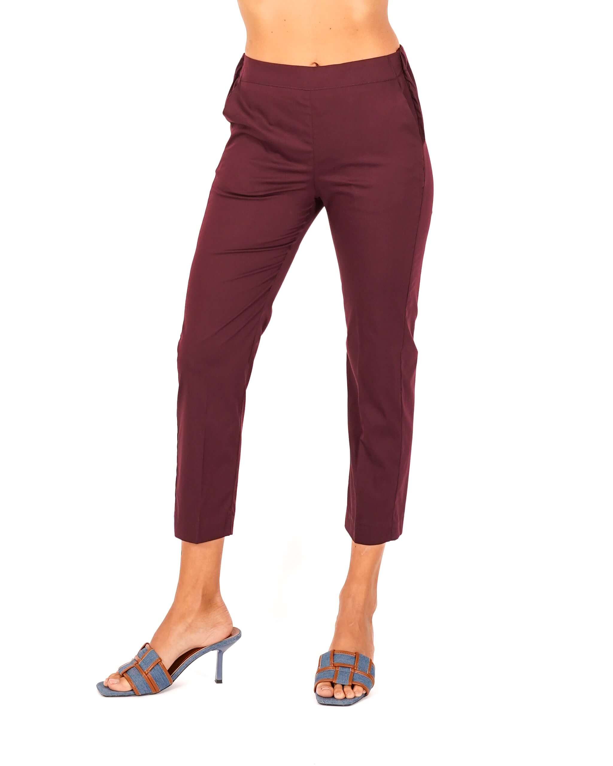 Pantaloni slim fit in tessuto di cotone con tasche ed elastico sul retro - Judas