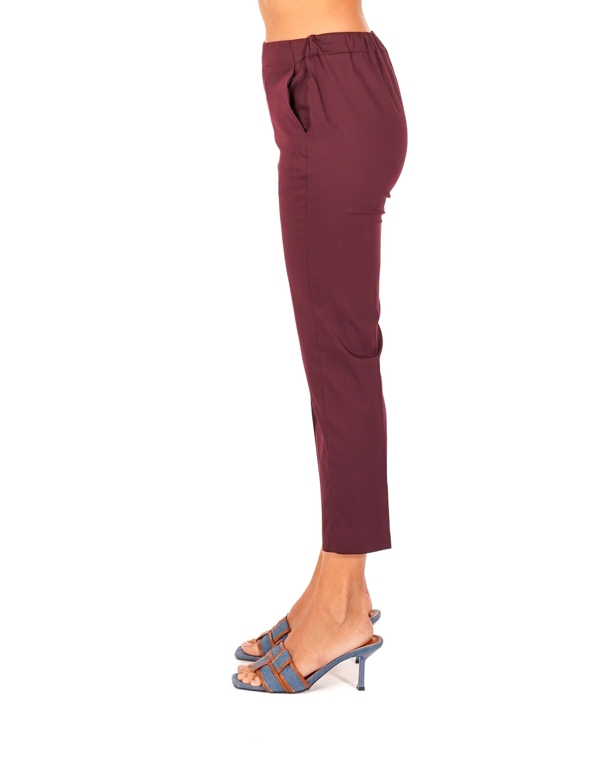 Pantaloni slim fit in tessuto di cotone con tasche ed elastico sul retro - Judas