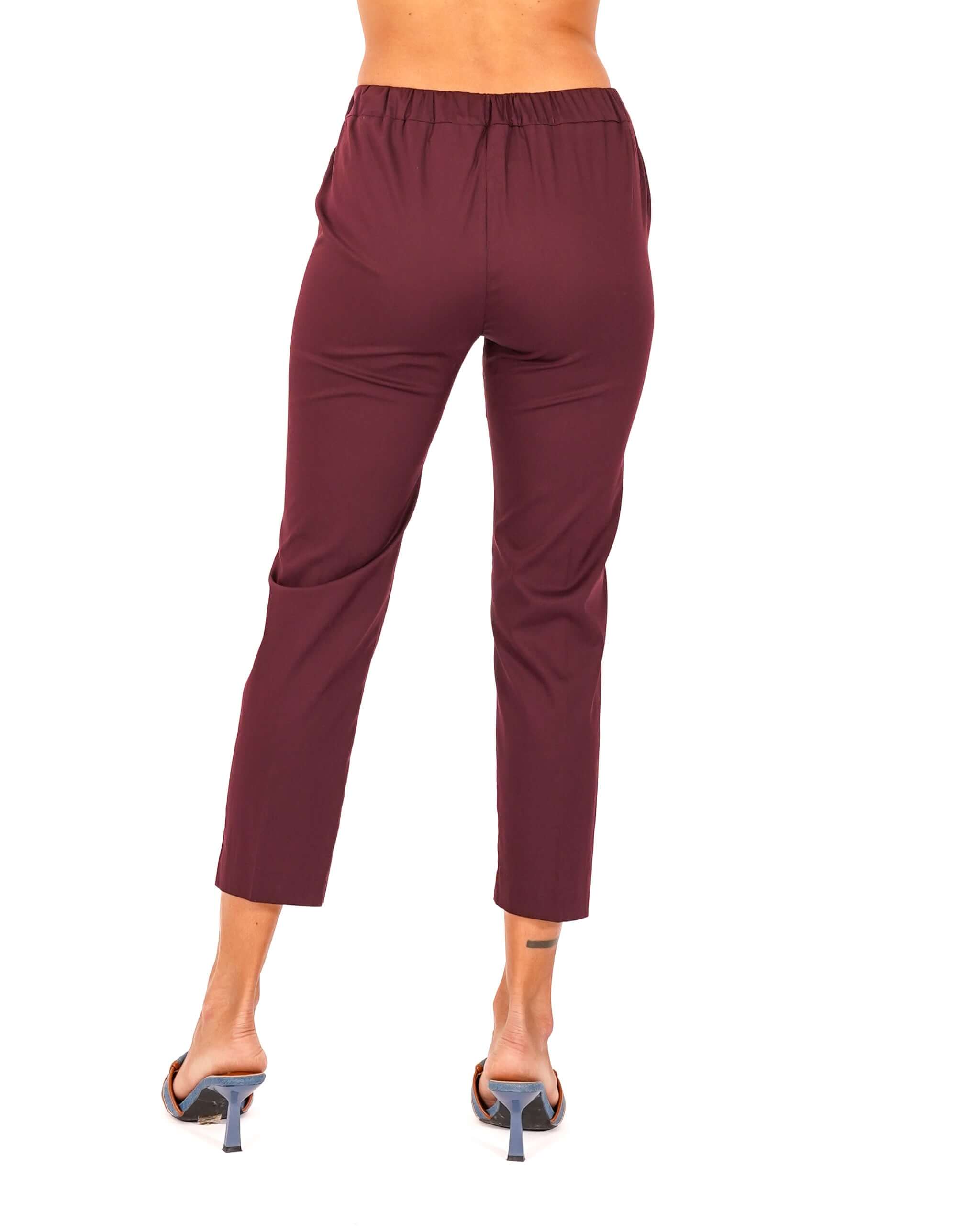 Pantaloni slim fit in tessuto di cotone con tasche ed elastico sul retro - Judas