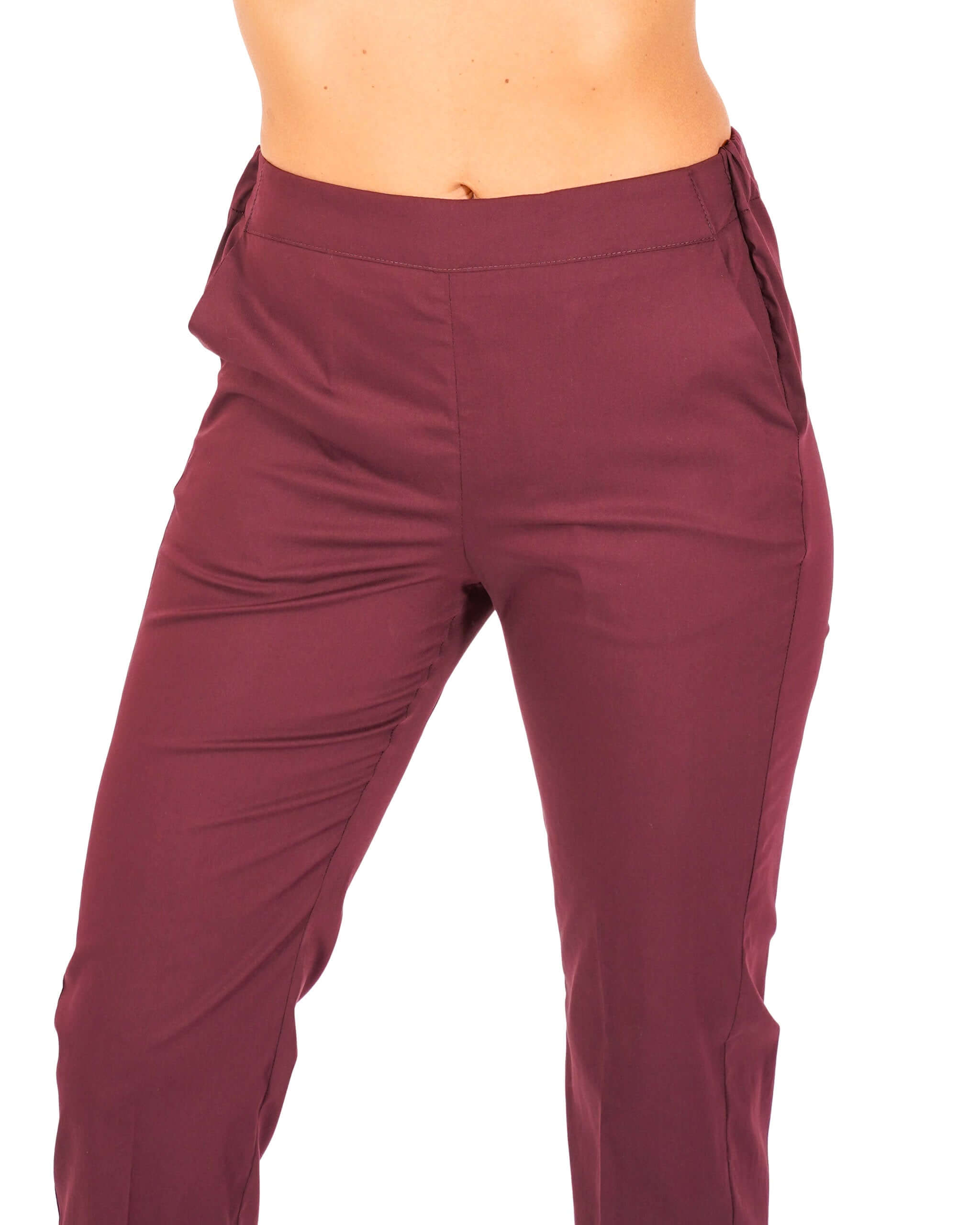 Pantaloni slim fit in tessuto di cotone con tasche ed elastico sul retro - Judas