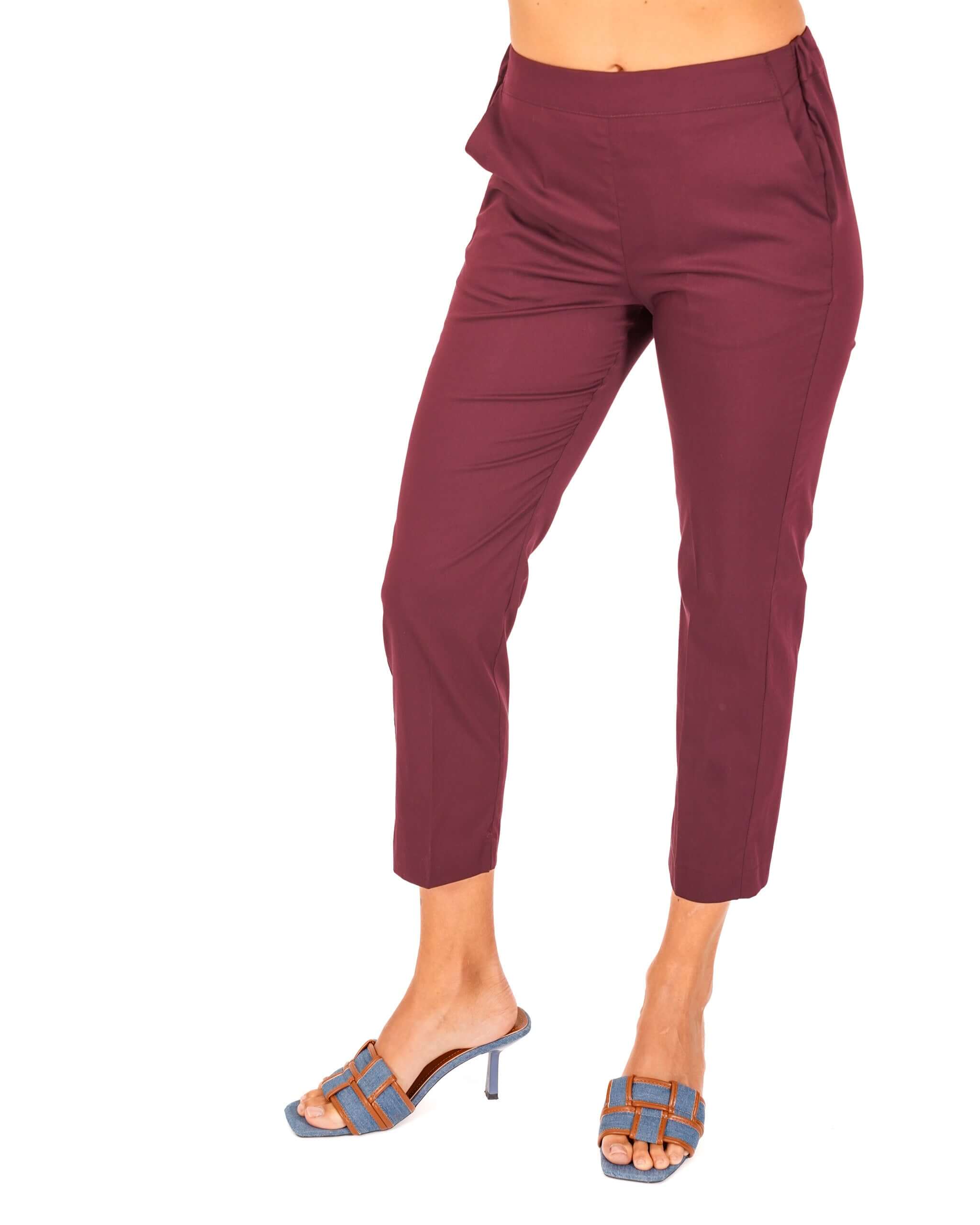 Pantaloni slim fit in tessuto di cotone con tasche ed elastico sul retro - Judas