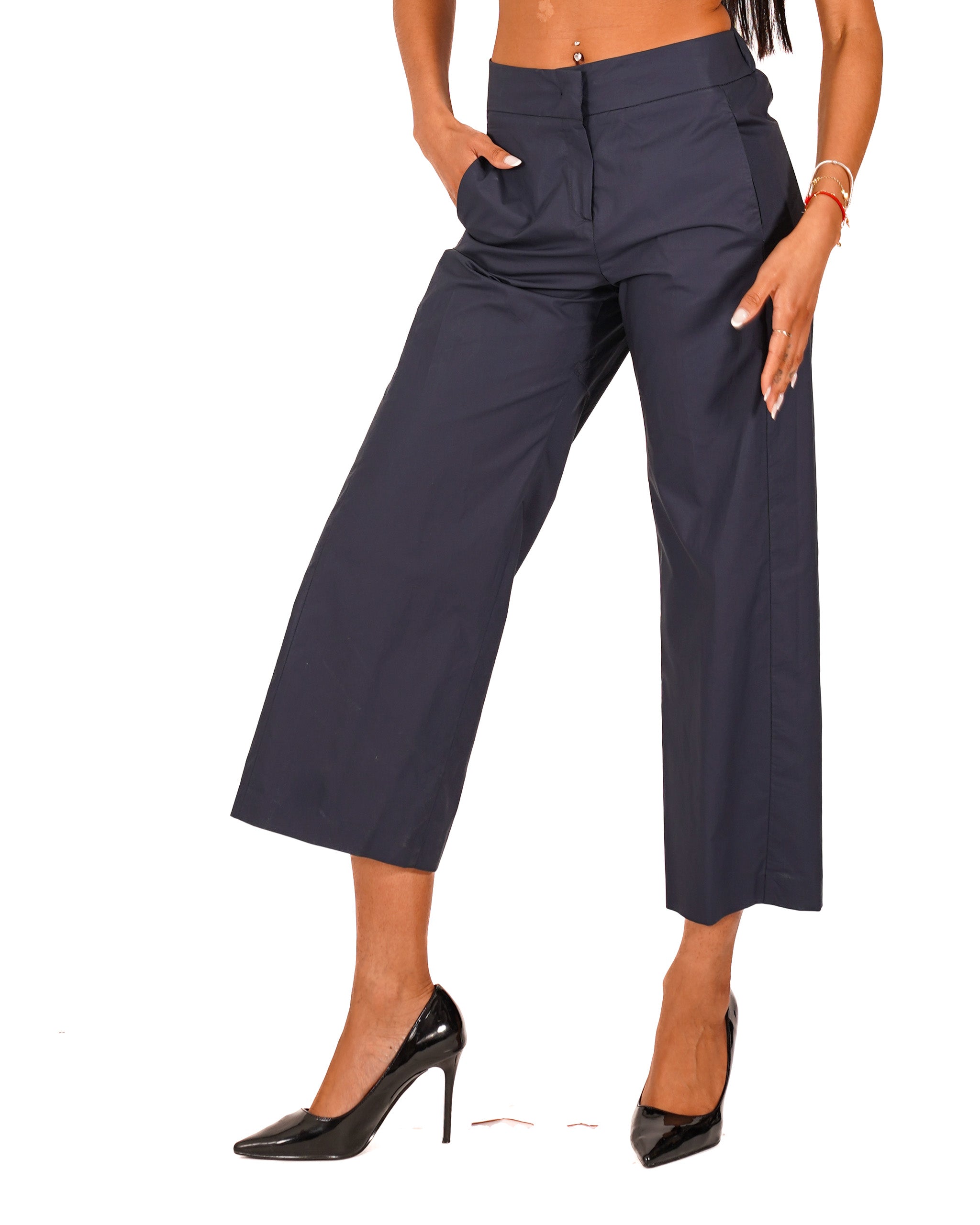 Pantaloni cropped in cotone regular fit - Manzano