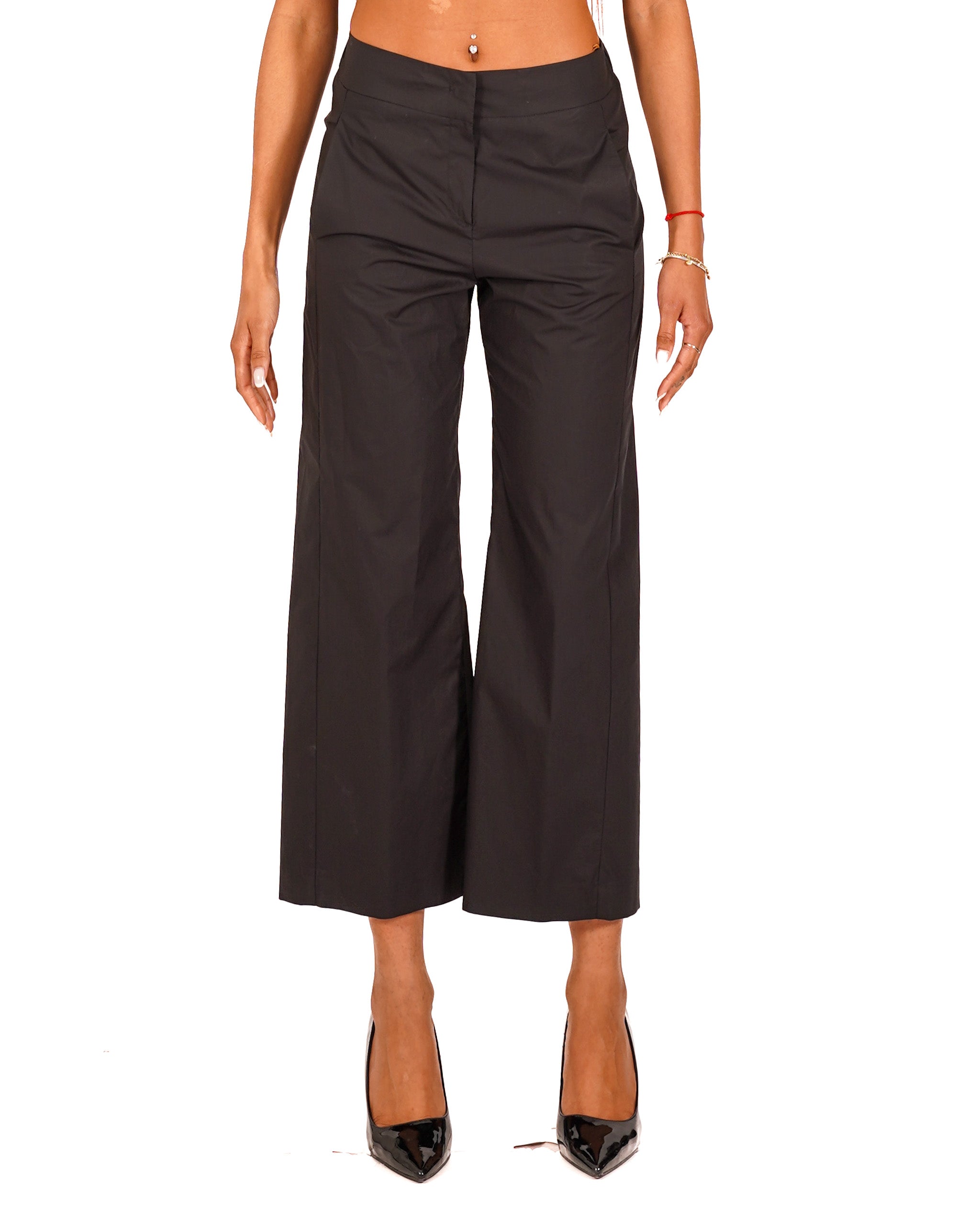 Pantaloni cropped in cotone regular fit - Manzano