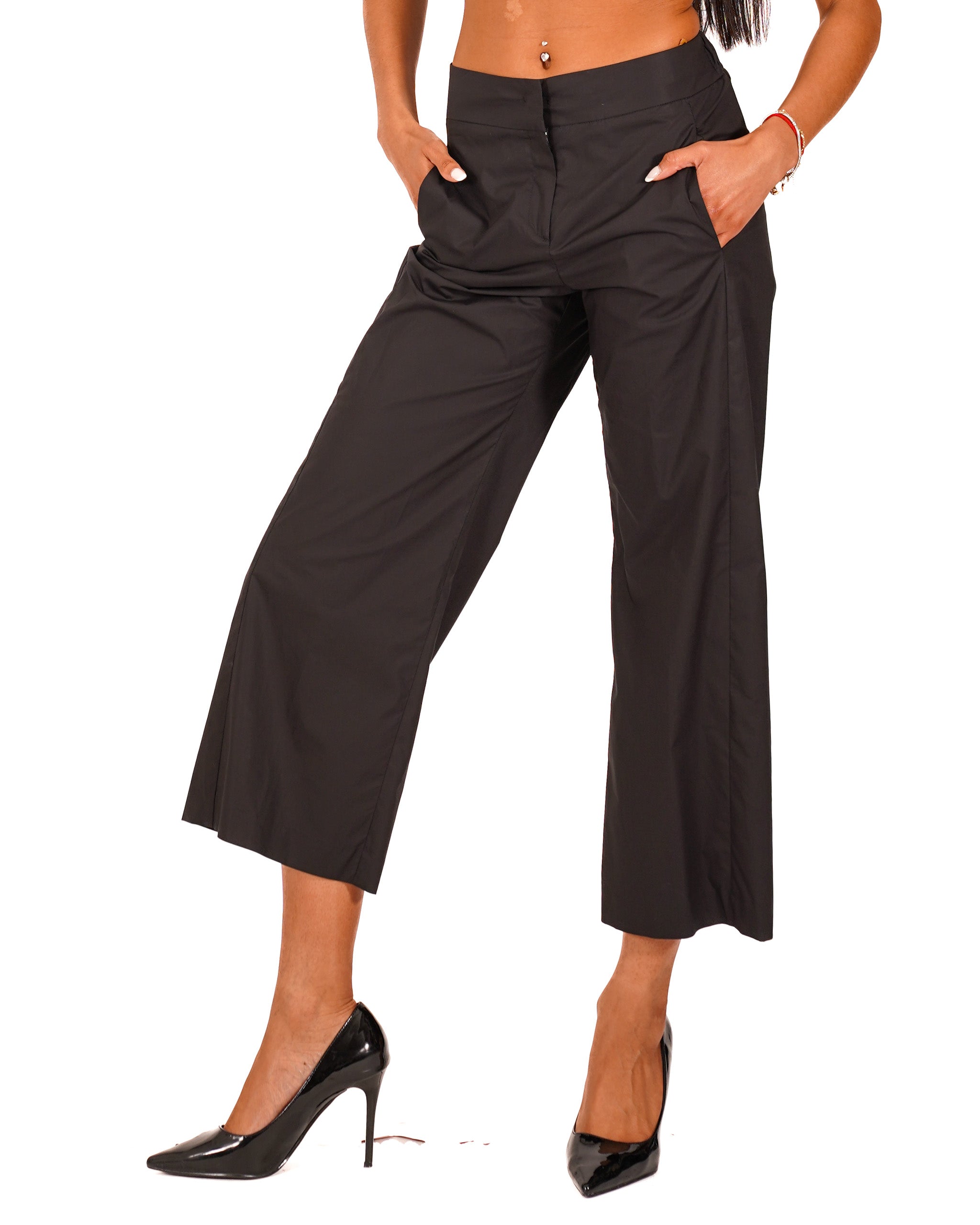 Pantaloni cropped in cotone regular fit - Manzano