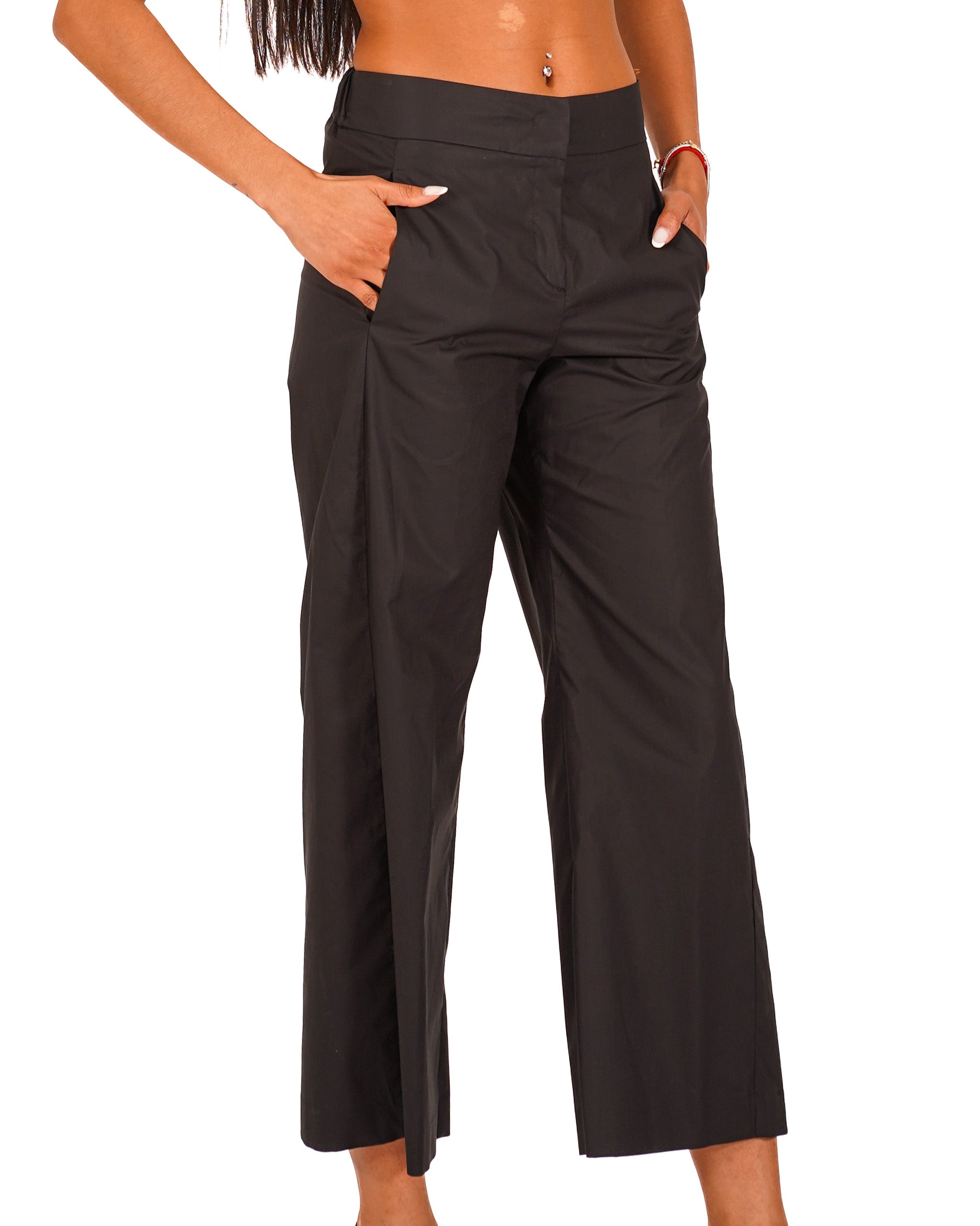 Pantaloni cropped in cotone regular fit - Manzano