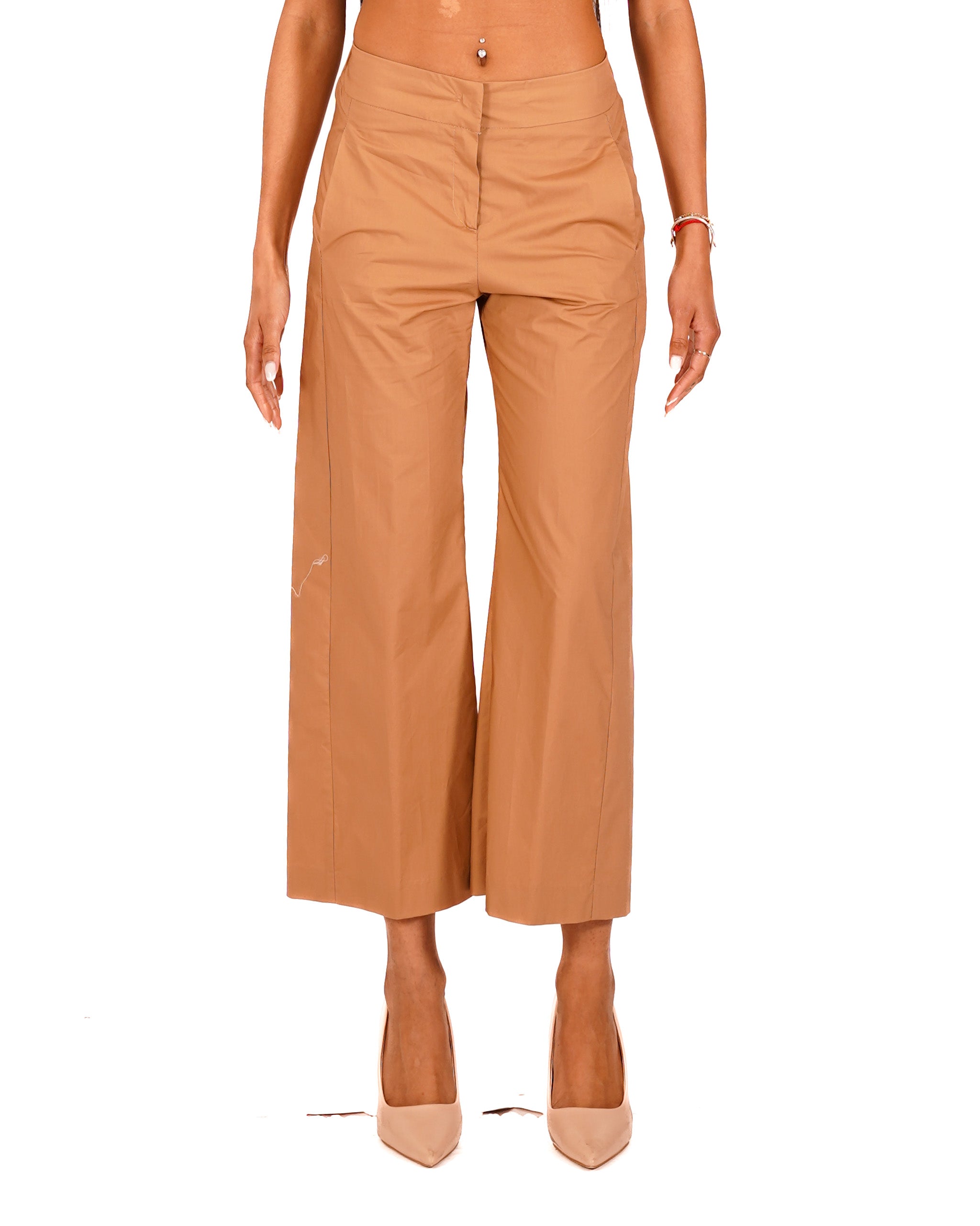 Pantaloni cropped in cotone regular fit - Manzano