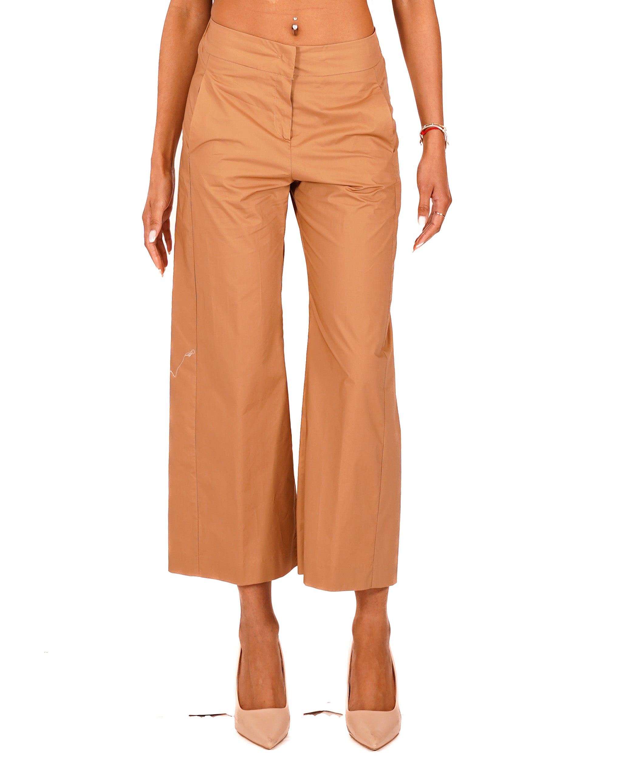 Pantaloni cropped in cotone regular fit - Manzano