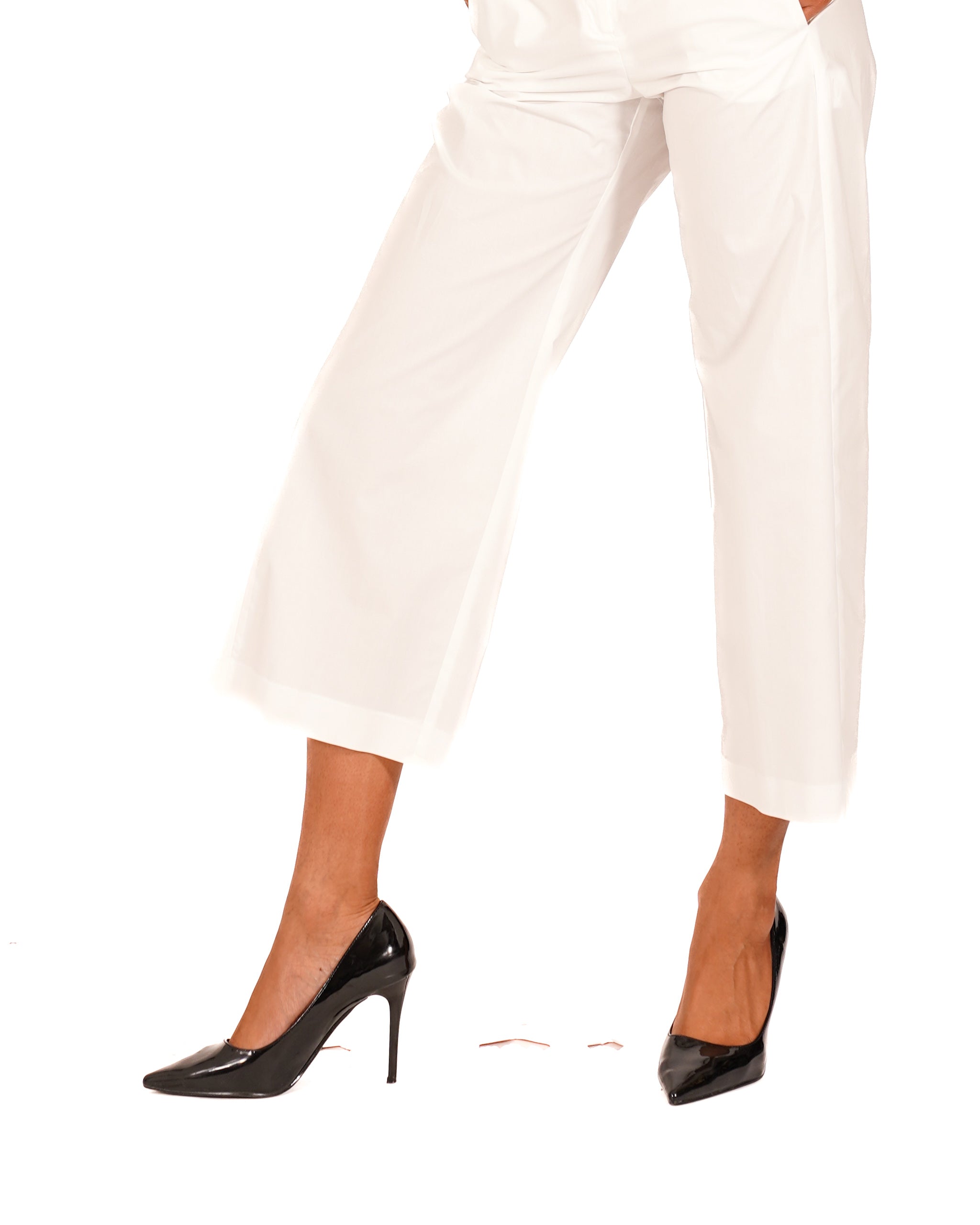 Pantaloni cropped in cotone regular fit - Manzano
