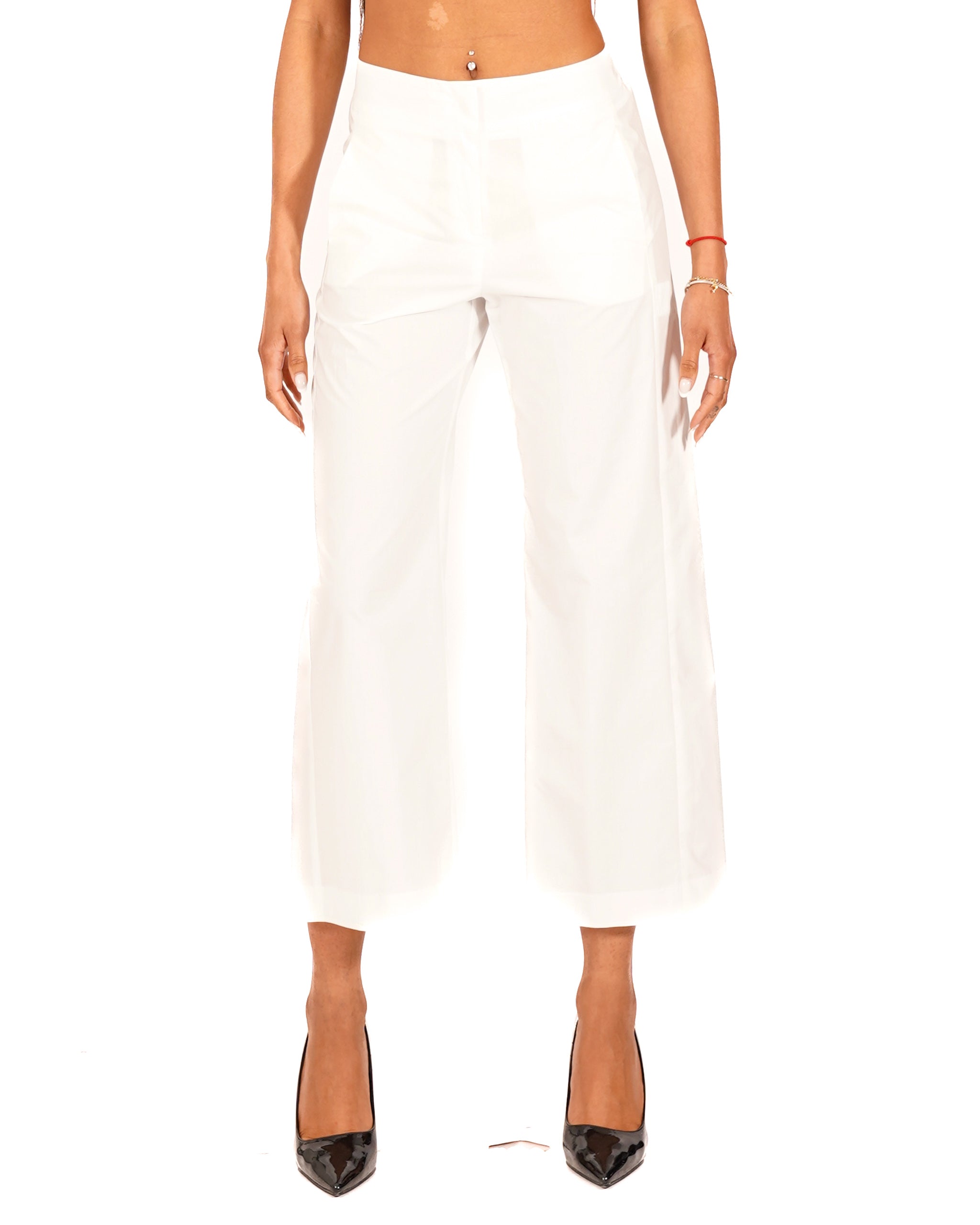 Pantaloni cropped in cotone regular fit - Manzano
