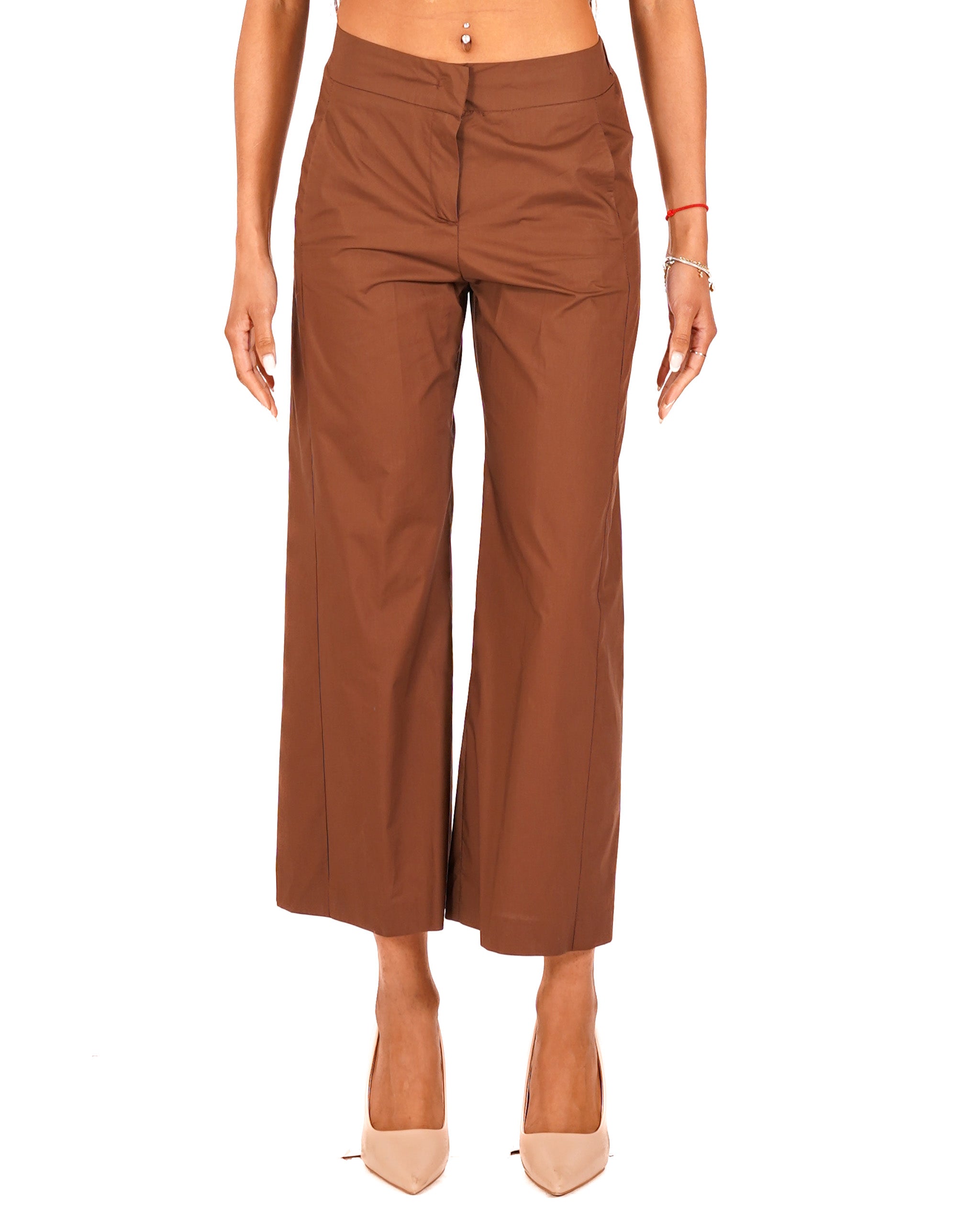 Pantaloni cropped in cotone regular fit - Manzano