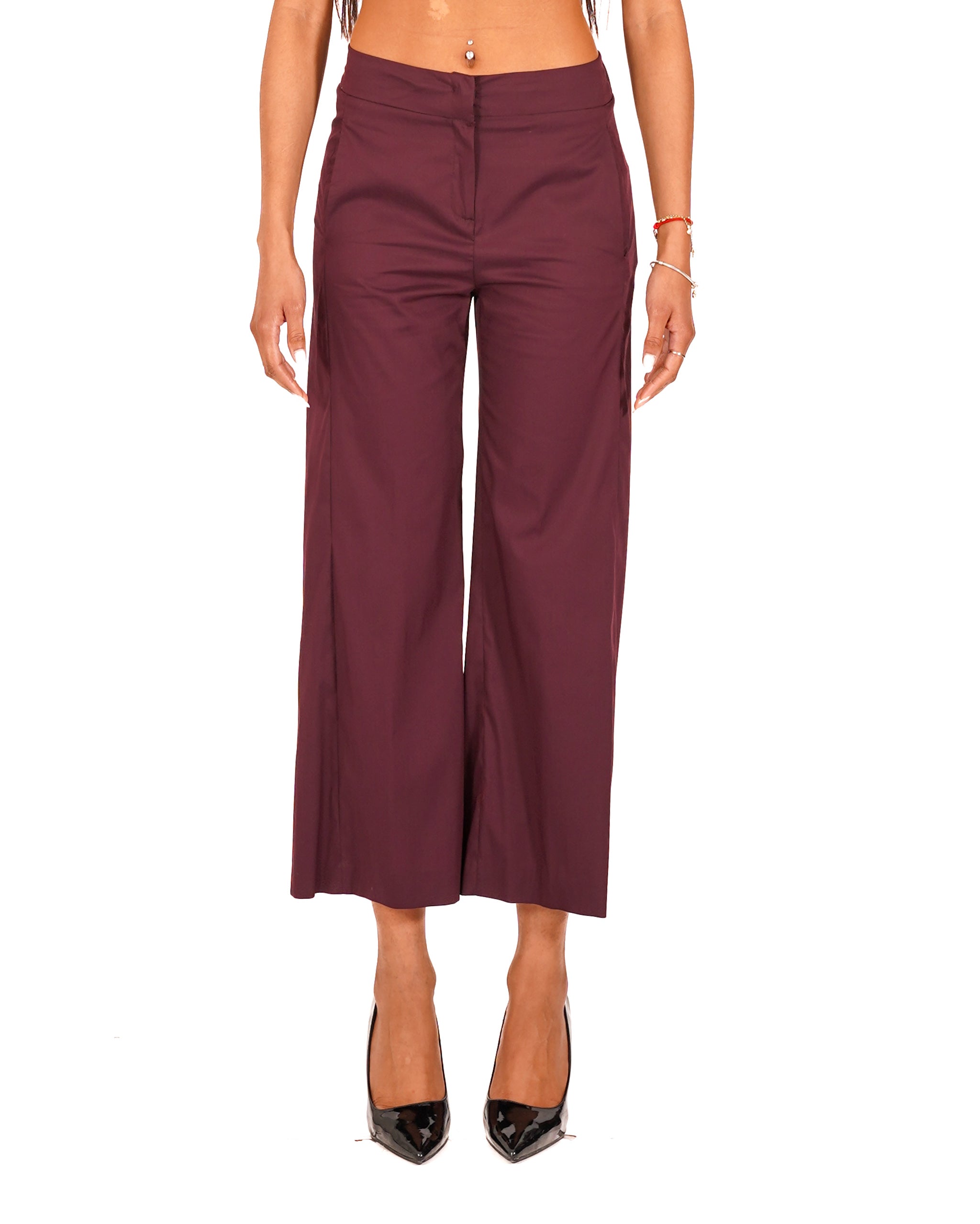 Pantaloni cropped in cotone regular fit - Manzano
