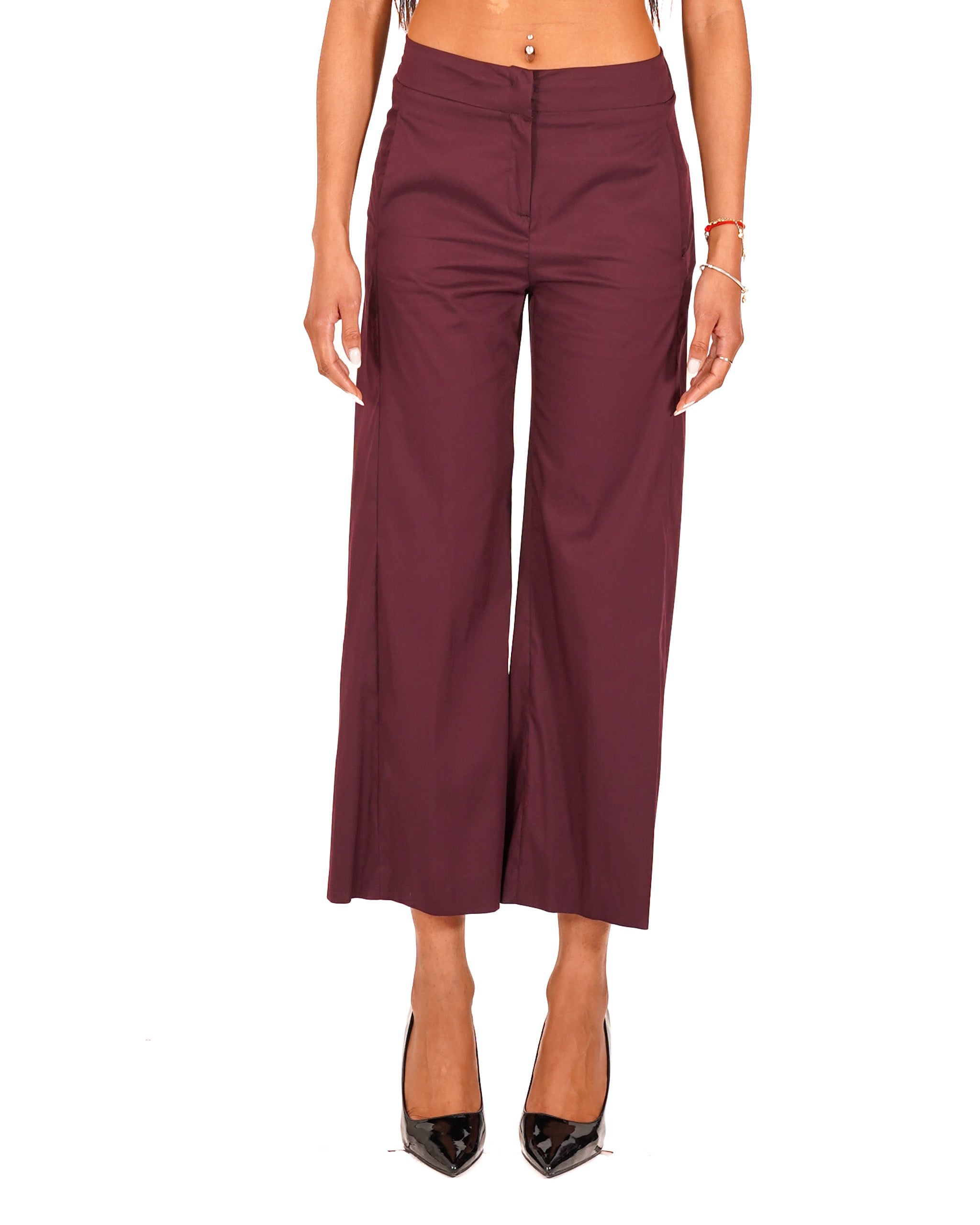 Pantaloni cropped in cotone regular fit - Manzano
