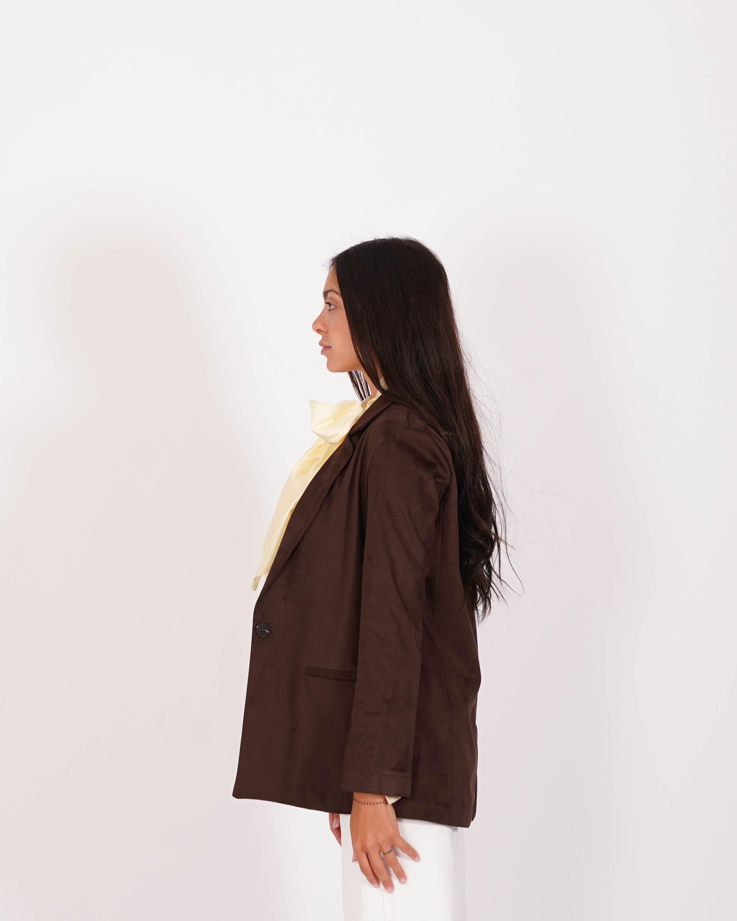 Blazer monopetto in tessuti eco camoscio - Blinken