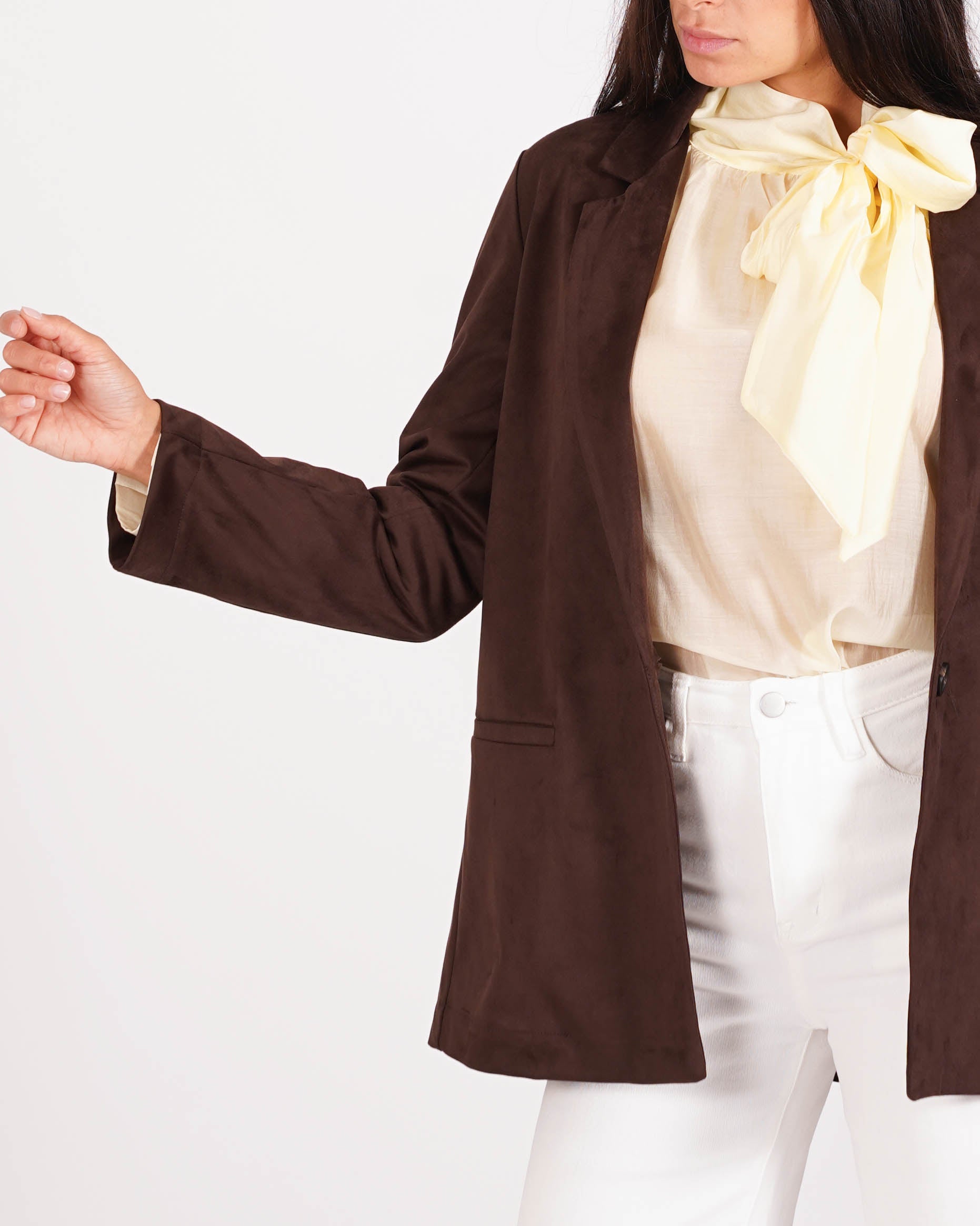 Blazer monopetto in tessuti eco camoscio - Blinken