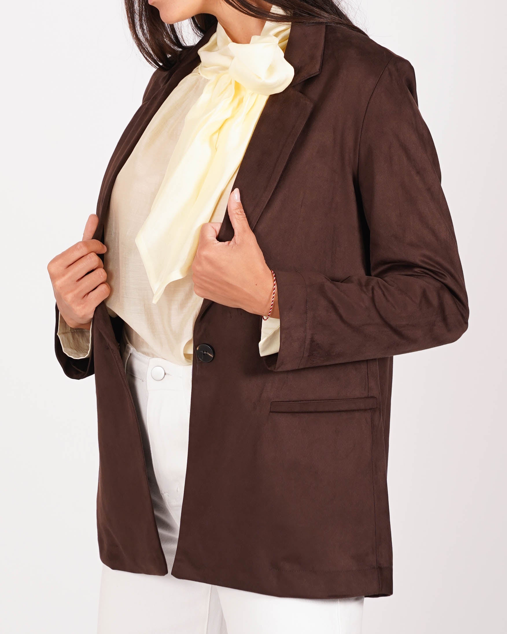 Blazer monopetto in tessuti eco camoscio - Blinken