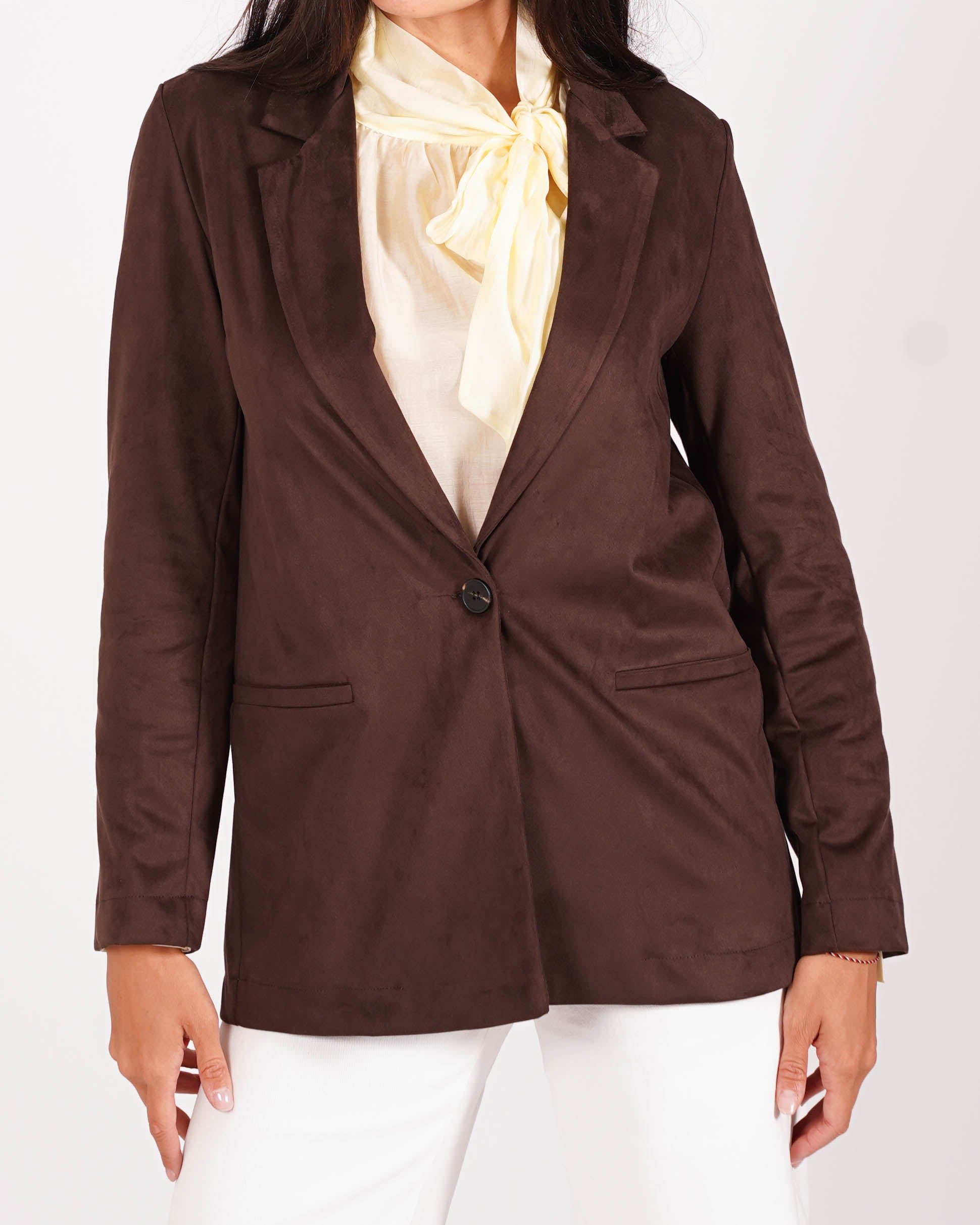 Blazer monopetto in tessuti eco camoscio - Blinken