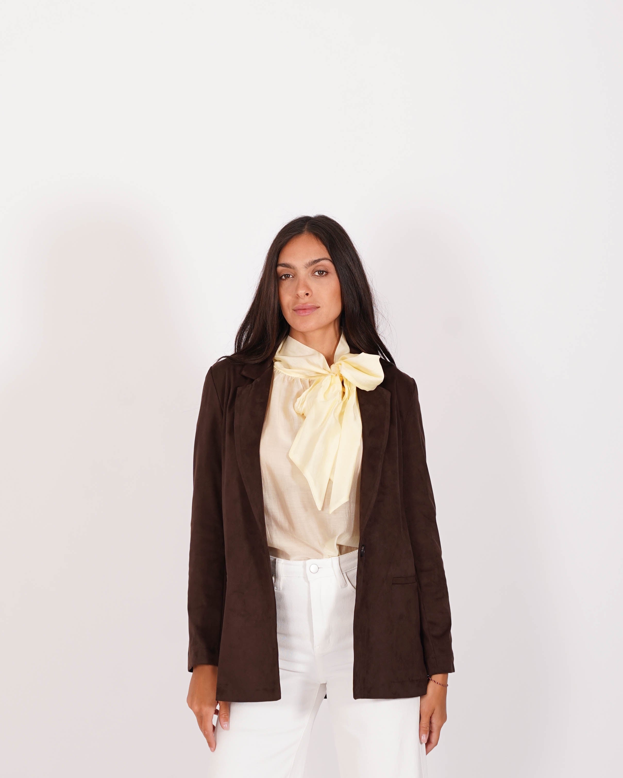 Blazer monopetto in tessuti eco camoscio - Blinken