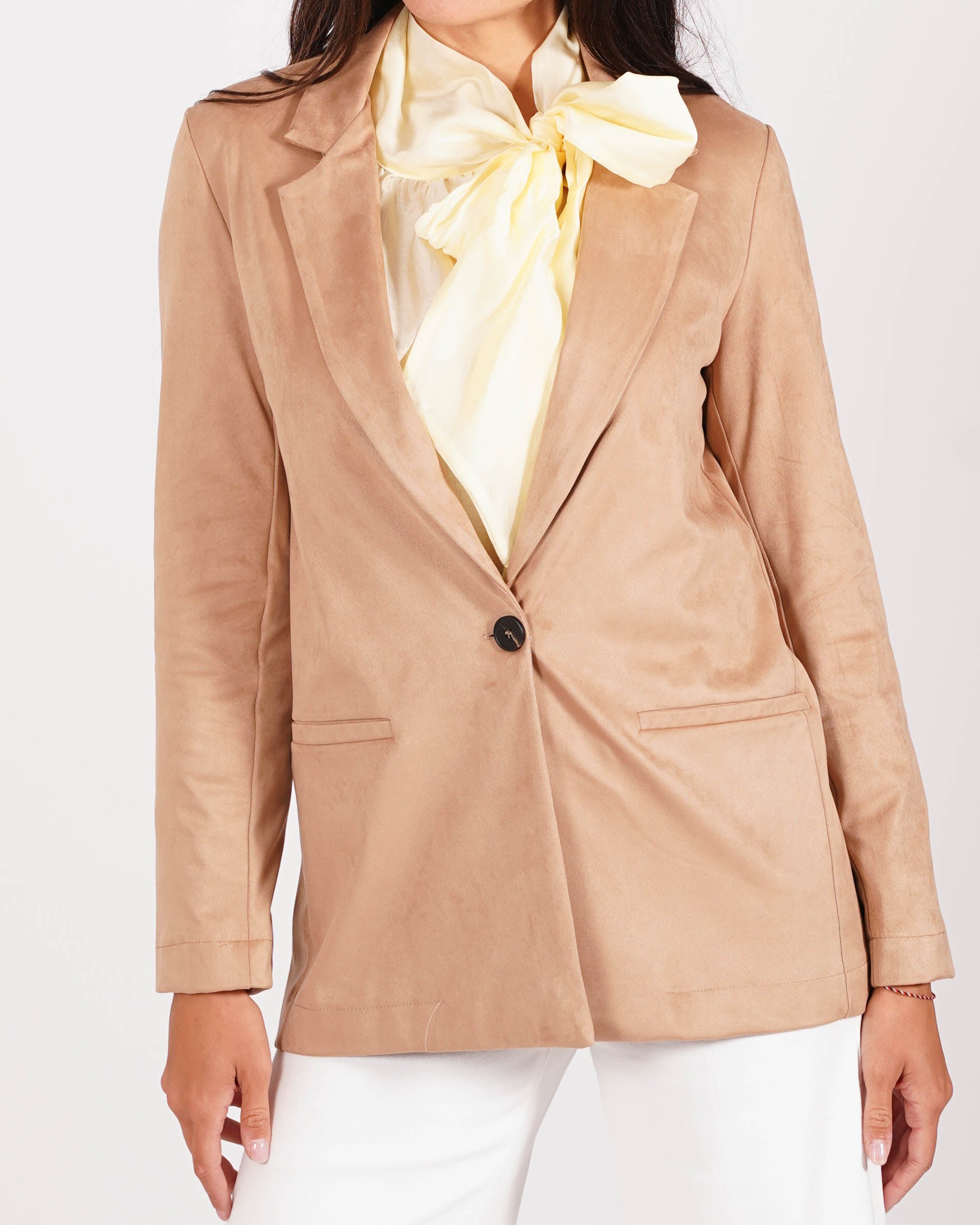 Blazer monopetto in tessuti eco camoscio - Blinken