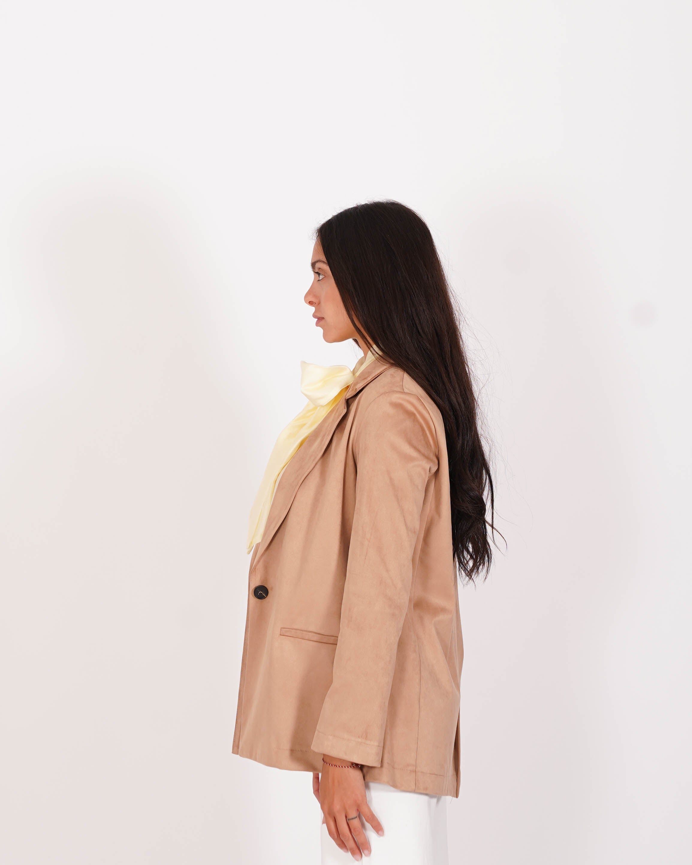 Blazer monopetto in tessuti eco camoscio - Blinken