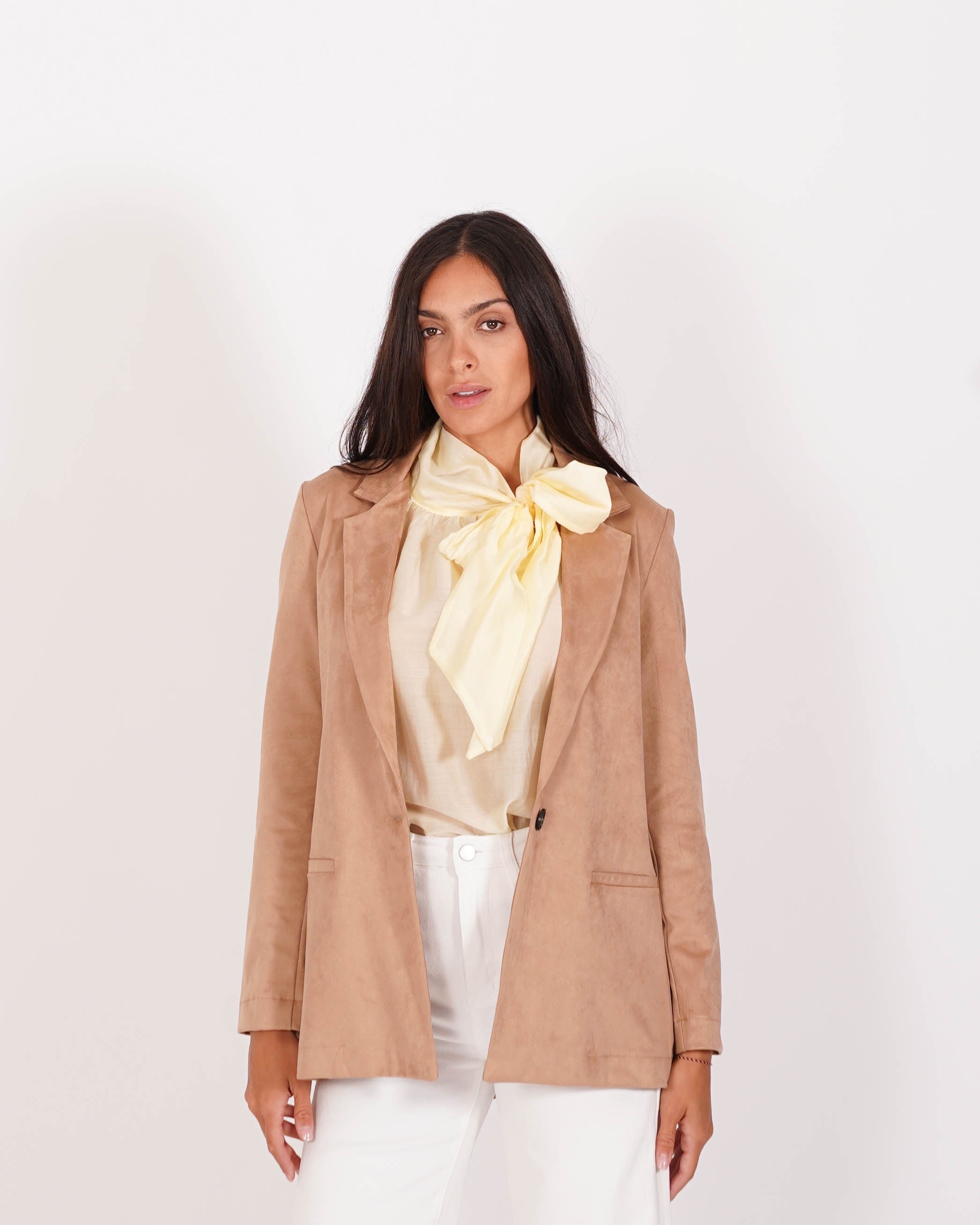 Blazer monopetto in tessuti eco camoscio - Blinken
