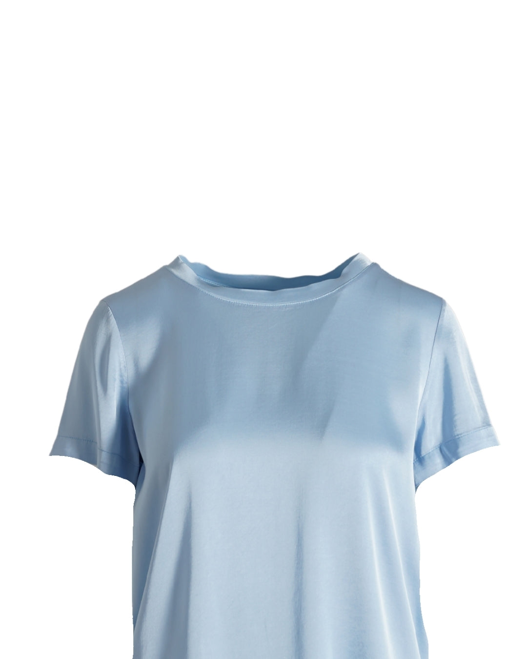 Blusa girocollo mezza manica in raso - Rewill