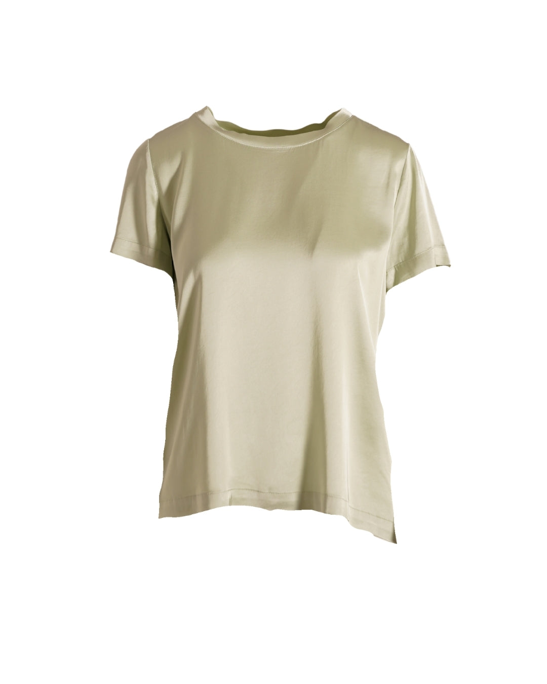 Blusa girocollo mezza manica in raso - Rewill