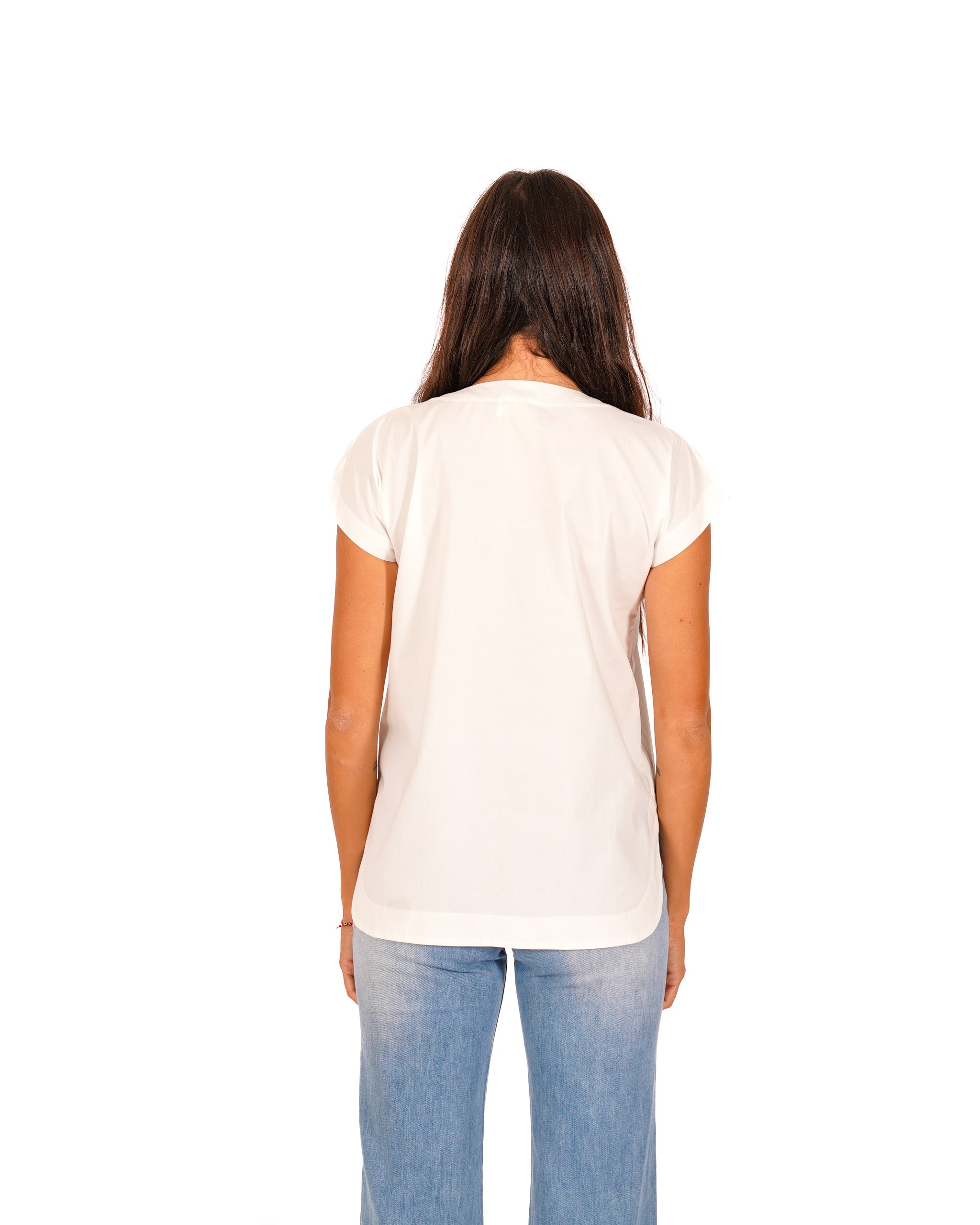 Blusa smanicata con dettaglio frontale - Terenzia