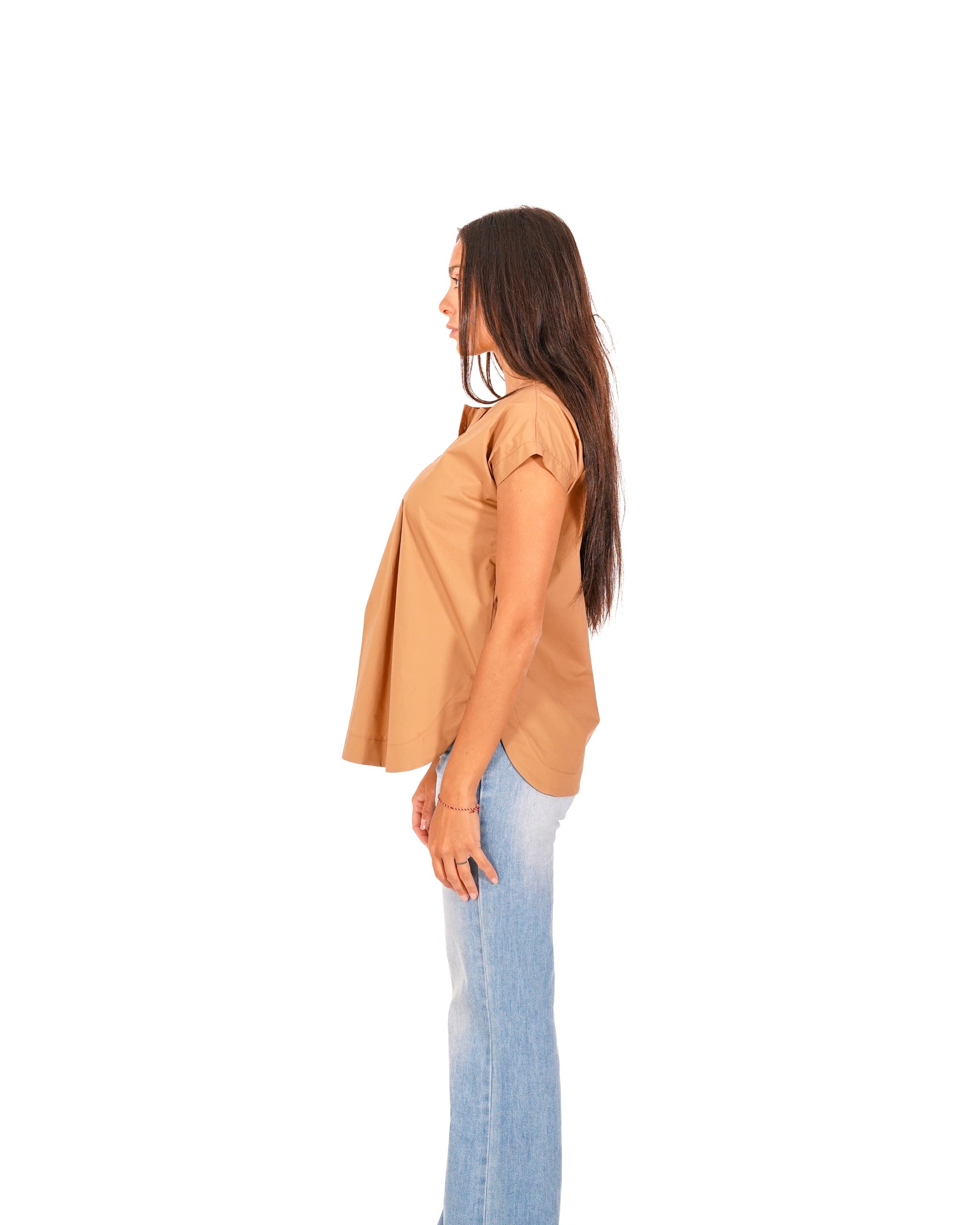 Blusa smanicata con dettaglio frontale - Terenzia