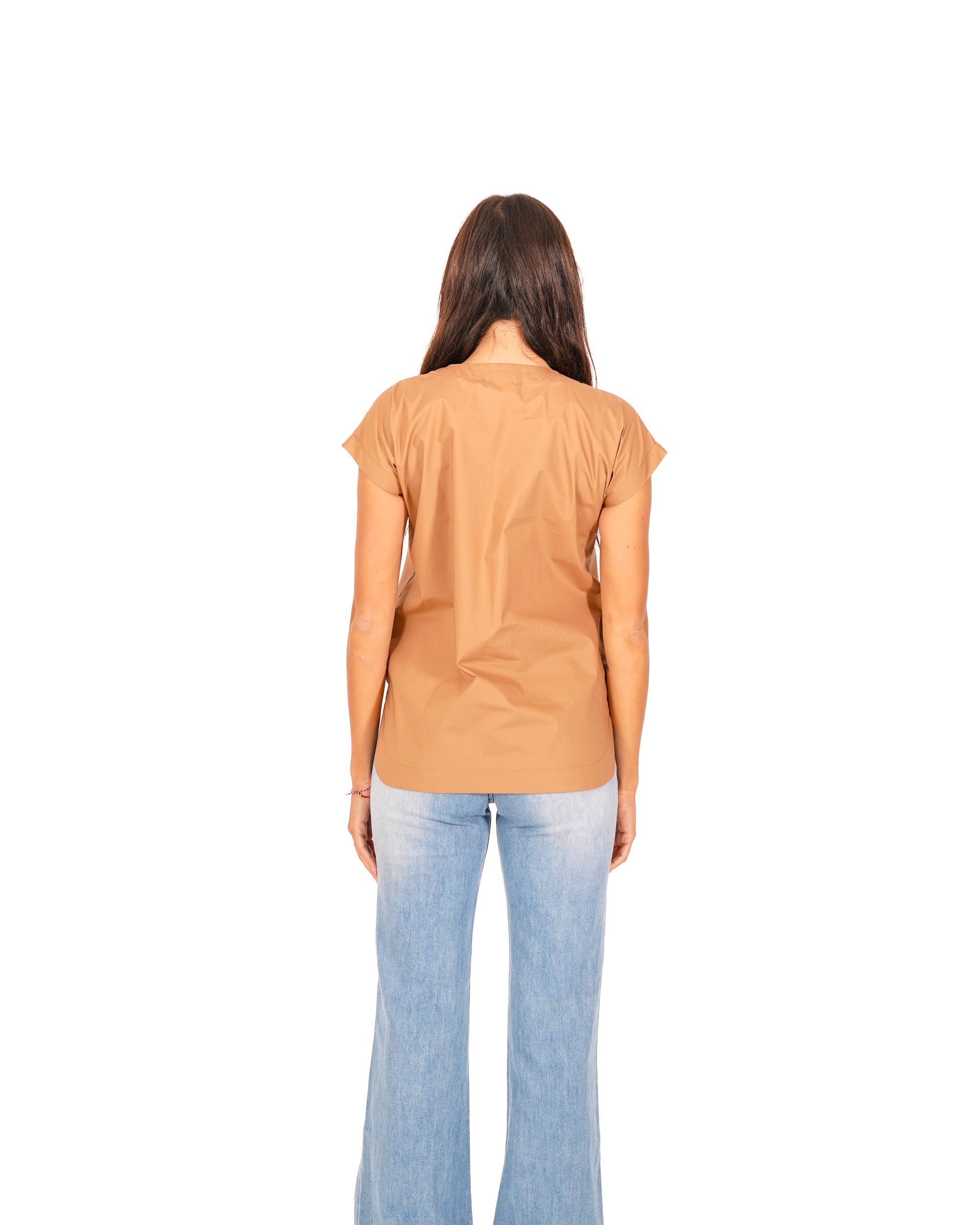 Blusa smanicata con dettaglio frontale - Terenzia