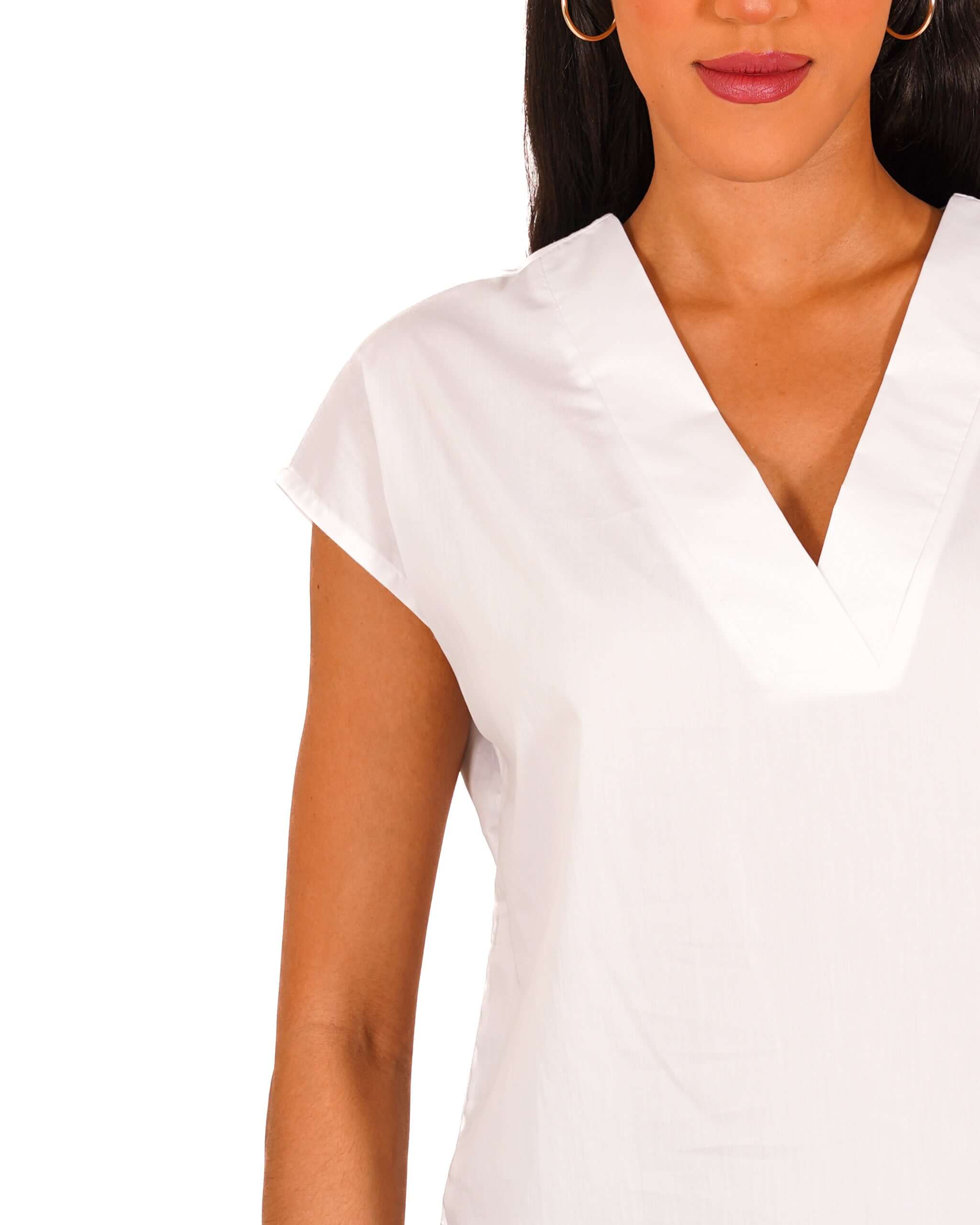 Blusa scollo a v in cotone - Samira