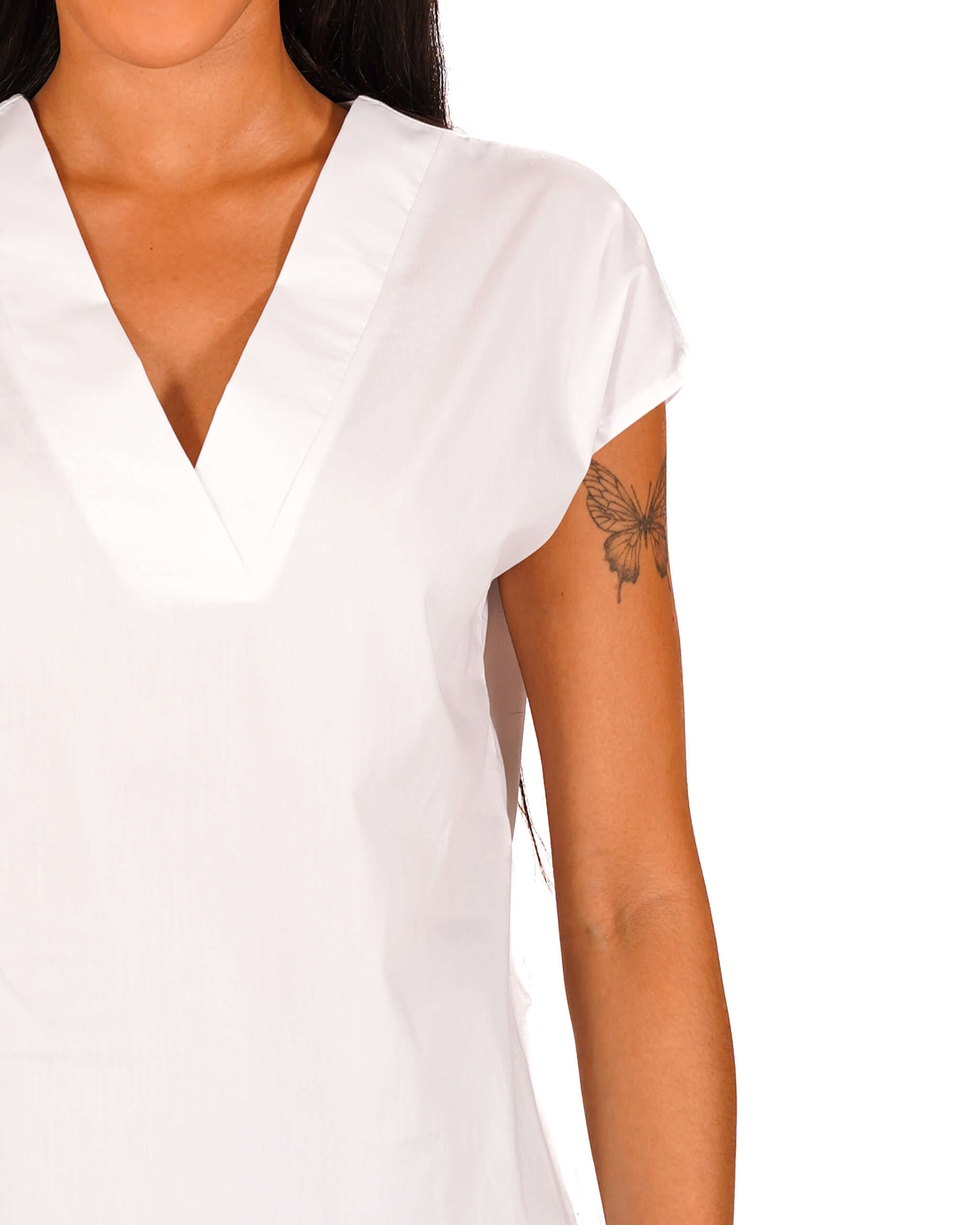 Blusa scollo a v in cotone - Samira