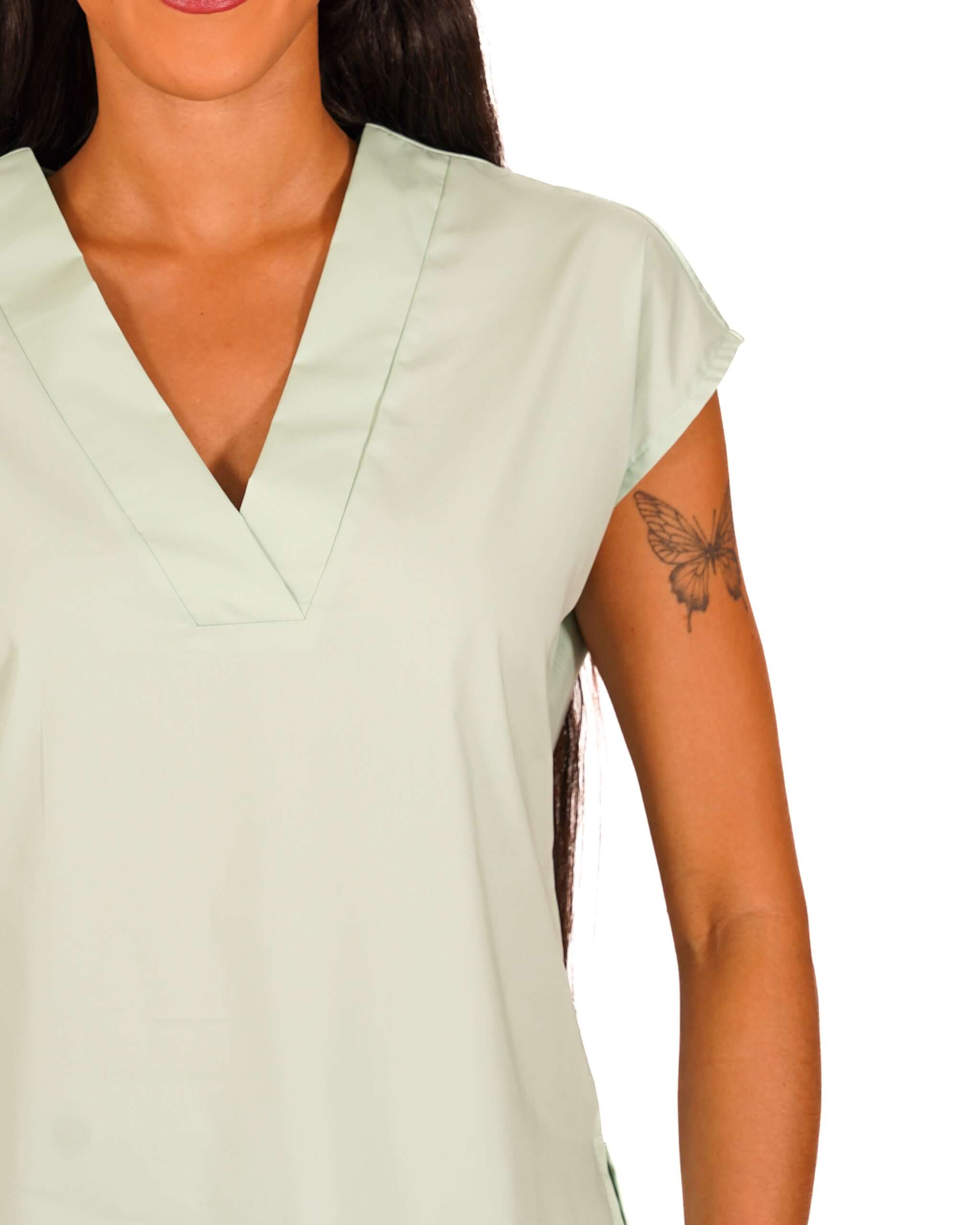 Blusa scollo a v in cotone - Samira