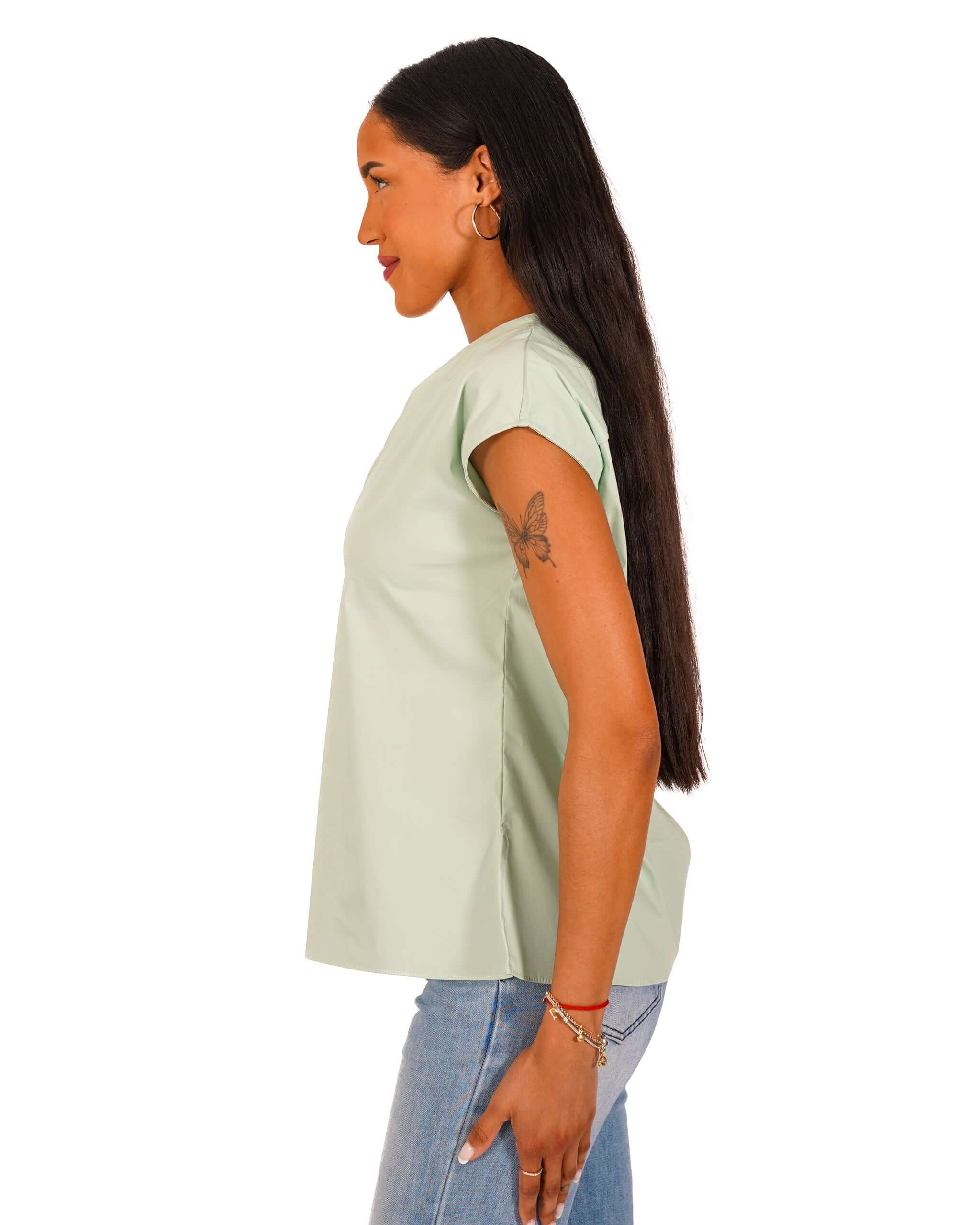 Blusa scollo a v in cotone - Samira